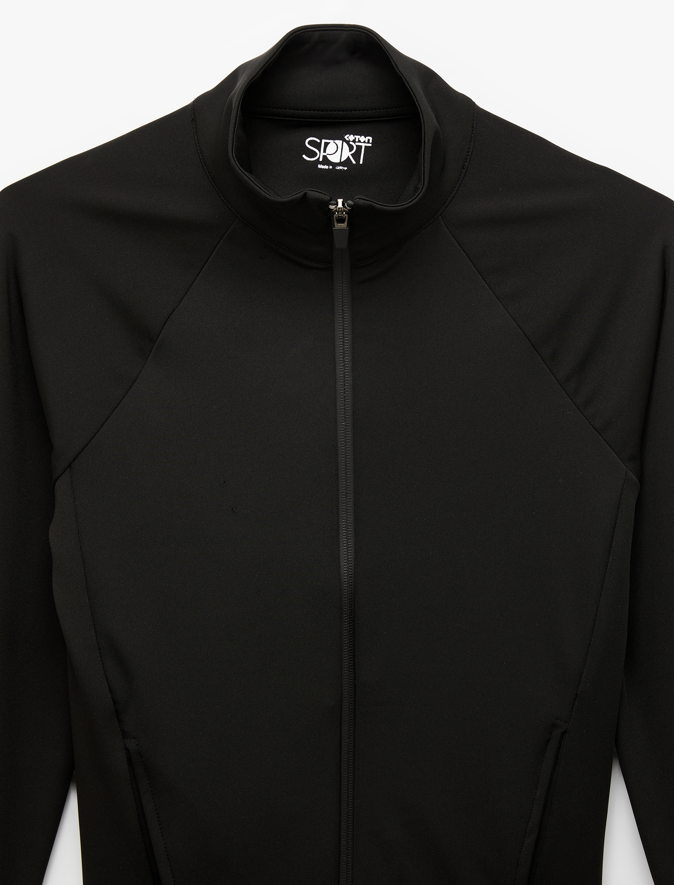   Fermuarlı Dik Yaka Uzun Kollu Spor Ceket