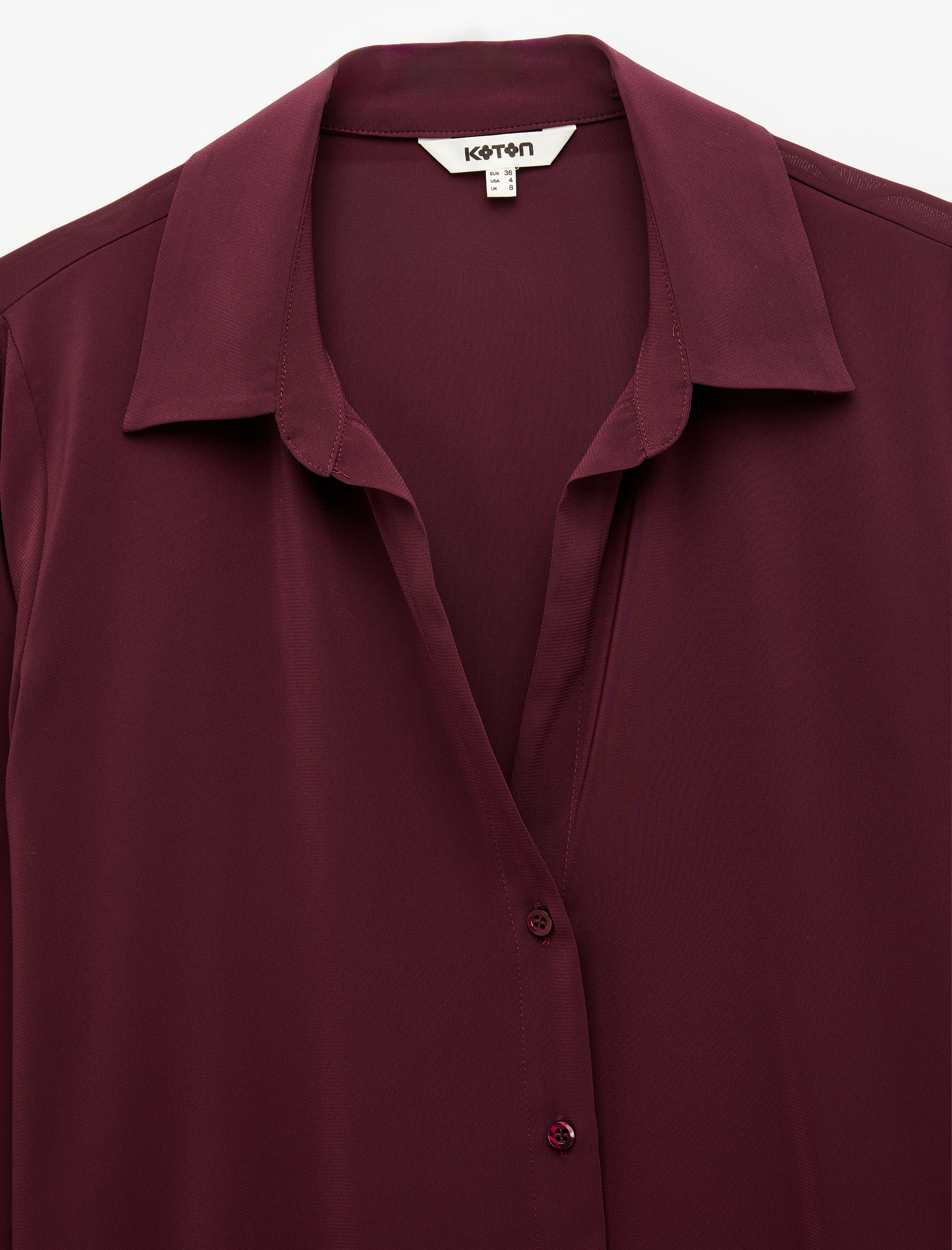   Regular Fit Düğmeli Uzun Kollu Şifon Gömlek