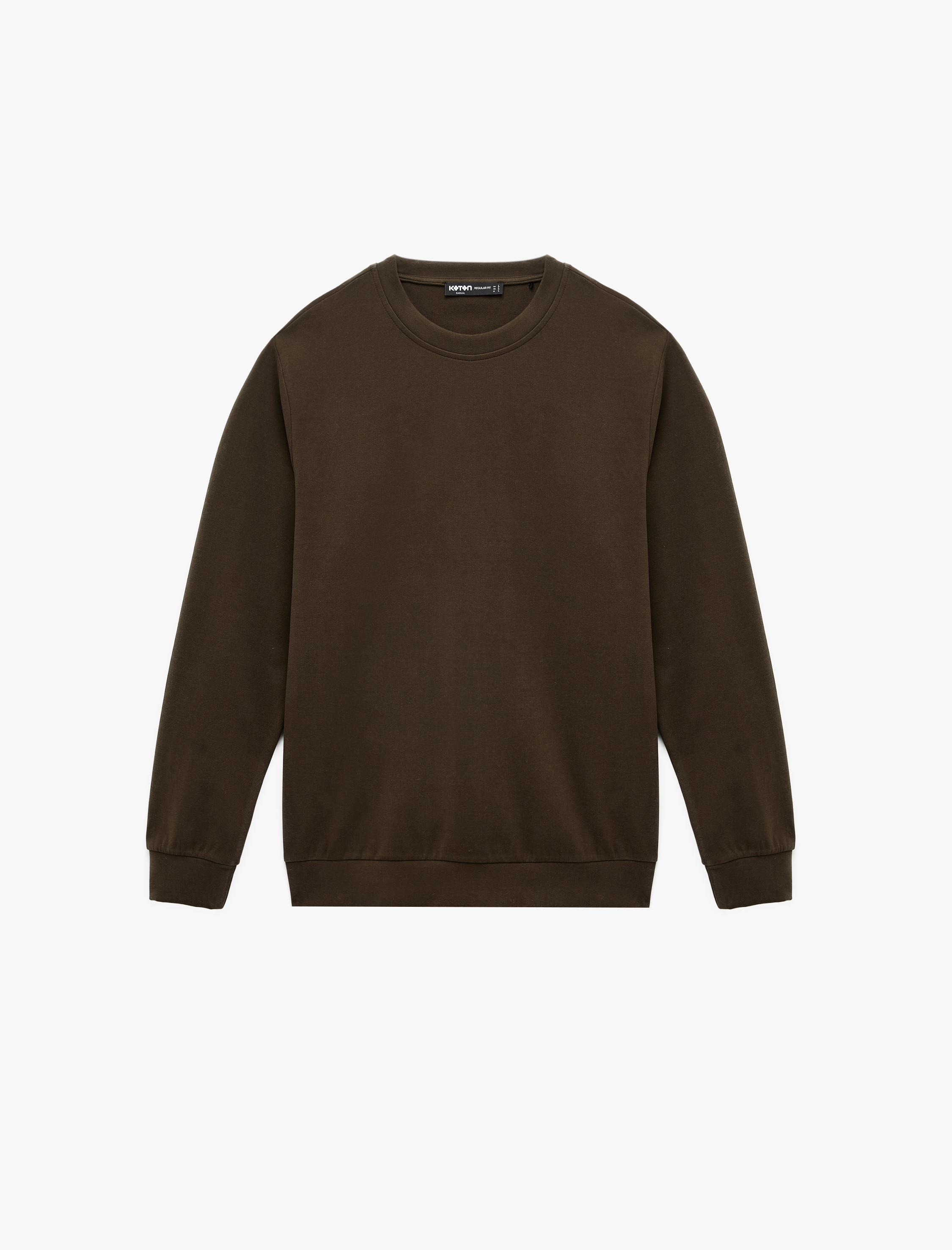   Pamuklu Regular Fit Uzun Kollu Bisiklet Yaka Basic Sweatshirt