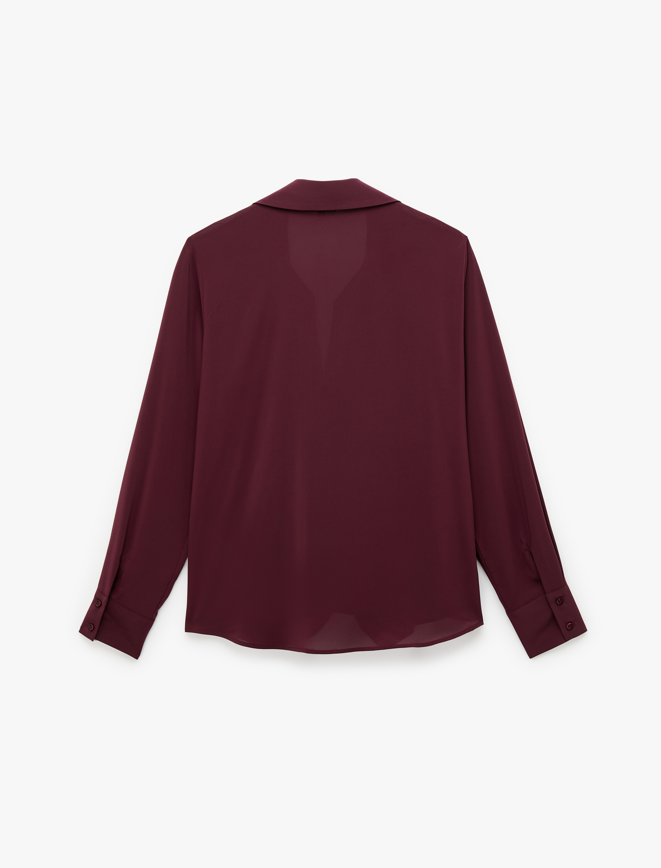   Regular Fit Düğmeli Uzun Kollu Şifon Gömlek