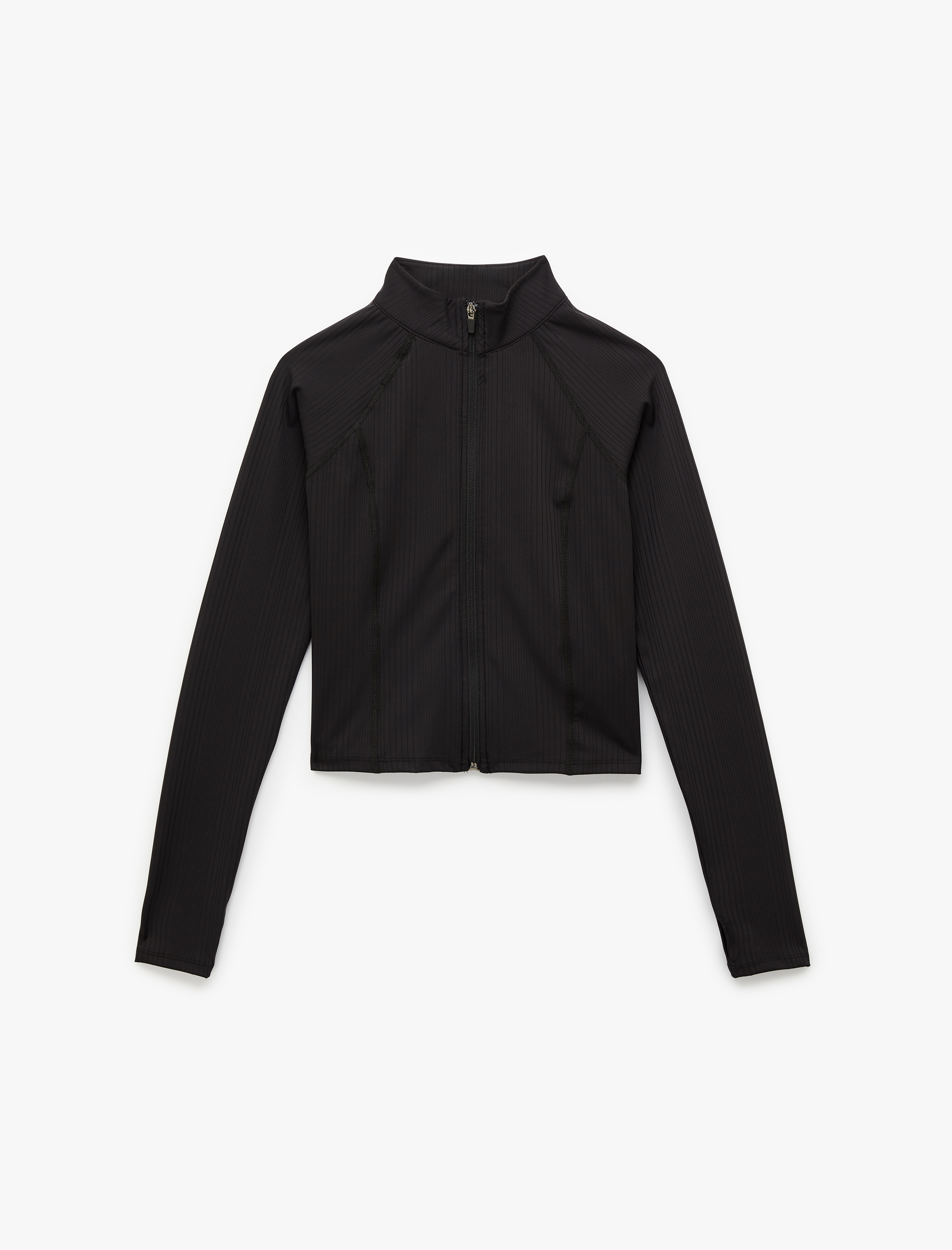   Uzun Kollu Fermuarlı Slim Fit Spor Tişört