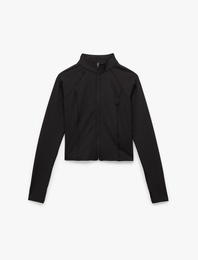 Uzun Kollu Fermuarlı Slim Fit Spor Tişört