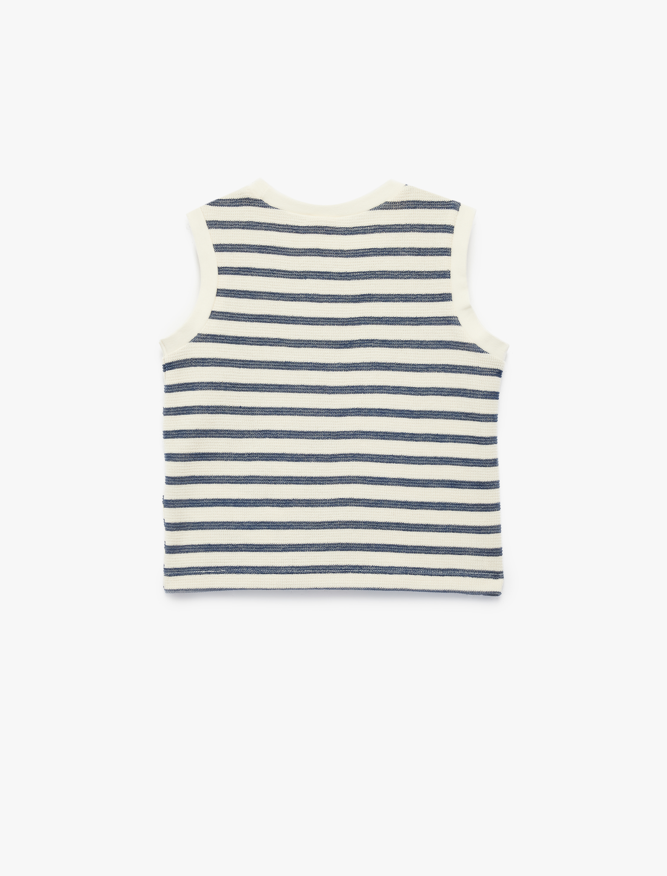  Erkek Bebek Kolsuz Bisiklet Yaka Pamuklu Çizgili Atlet