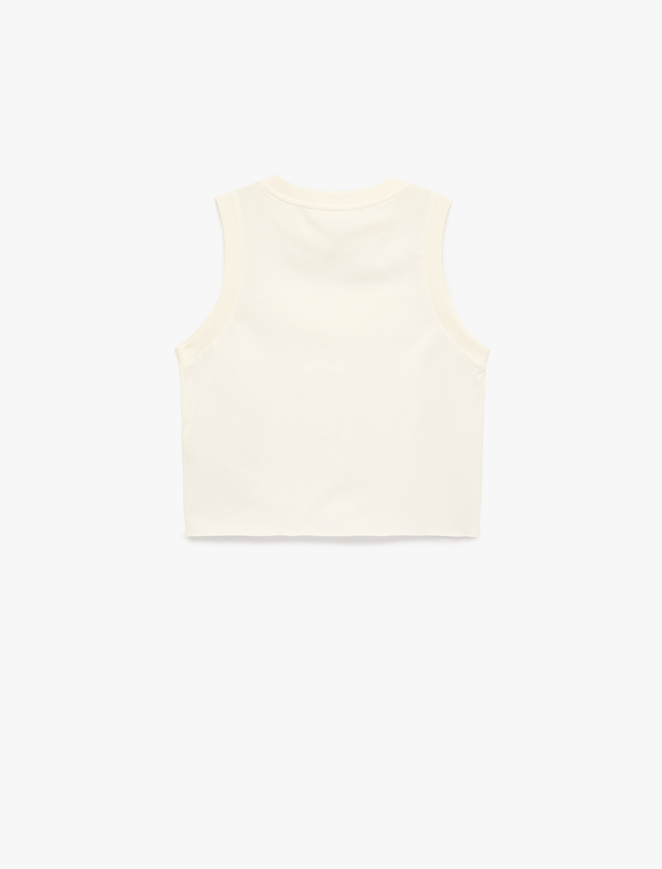   Bisiklet Yaka Pamuklu Kolsuz Bluz