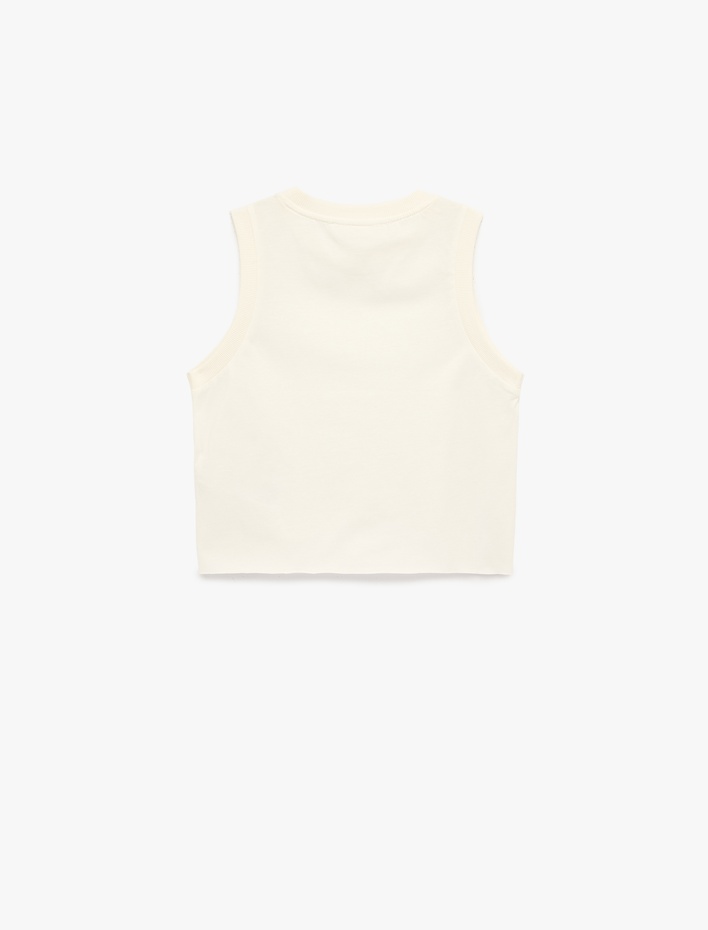  Bisiklet Yaka Pamuklu Kolsuz Bluz