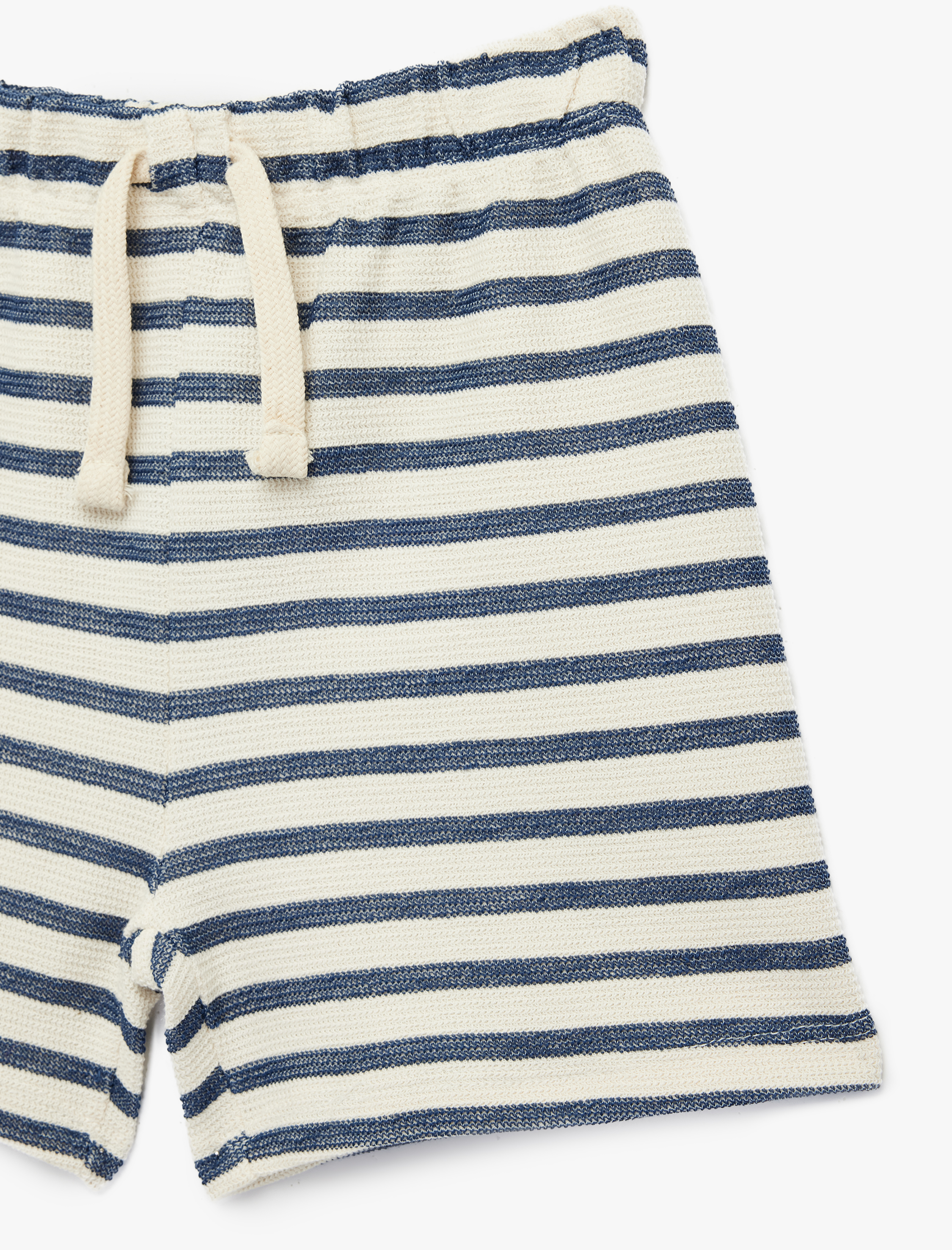  Erkek Bebek Pamuklu Beli Bağcıklı Çizgili Şort