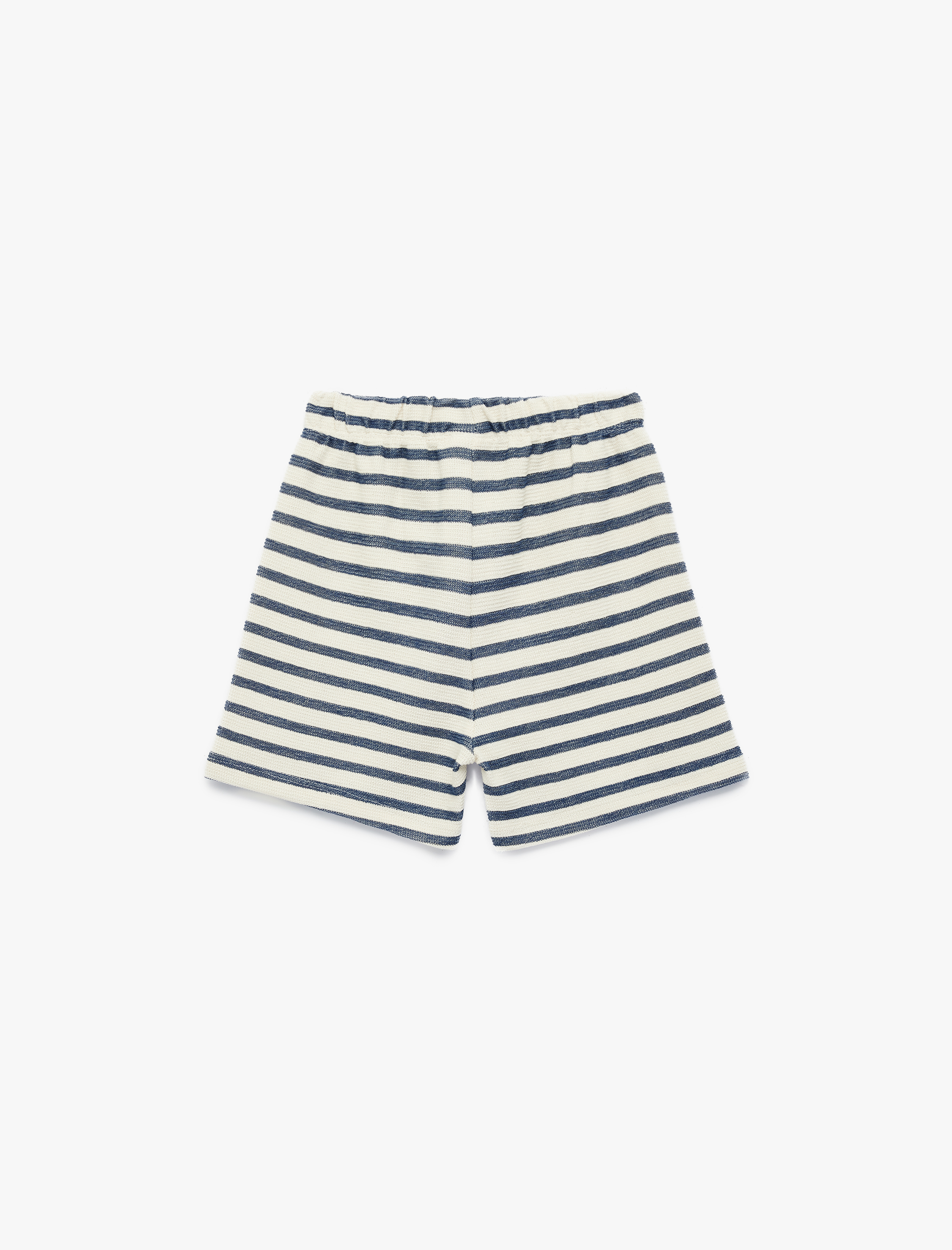  Erkek Bebek Pamuklu Beli Bağcıklı Çizgili Şort