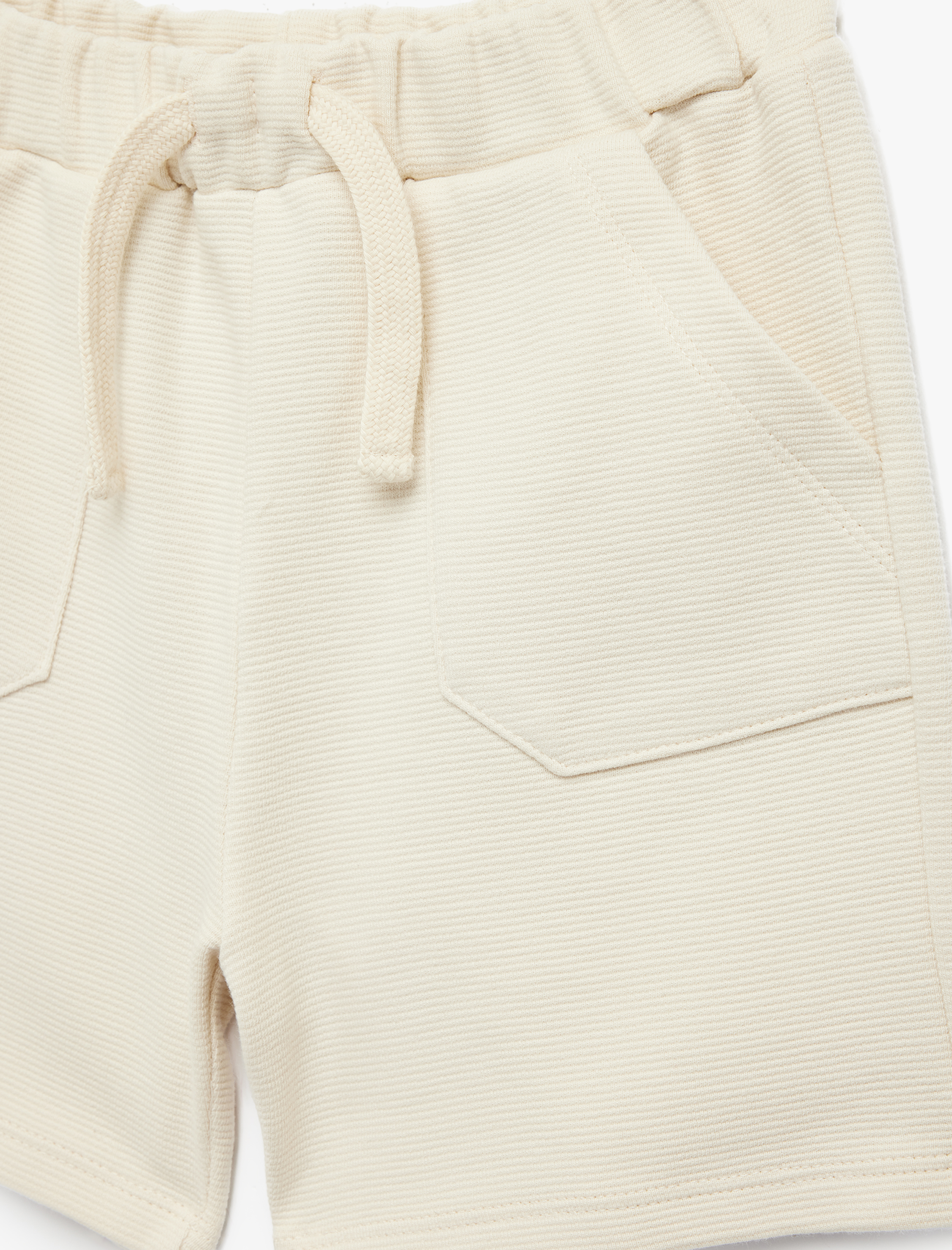  Erkek Bebek Beli Bağcıklı Cep Detaylı Pamuklu Şort