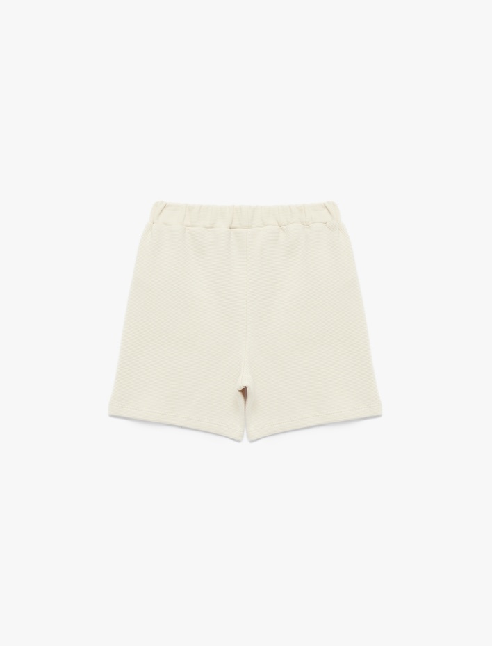 Erkek Bebek Beli Bağcıklı Cep Detaylı Pamuklu Şort
