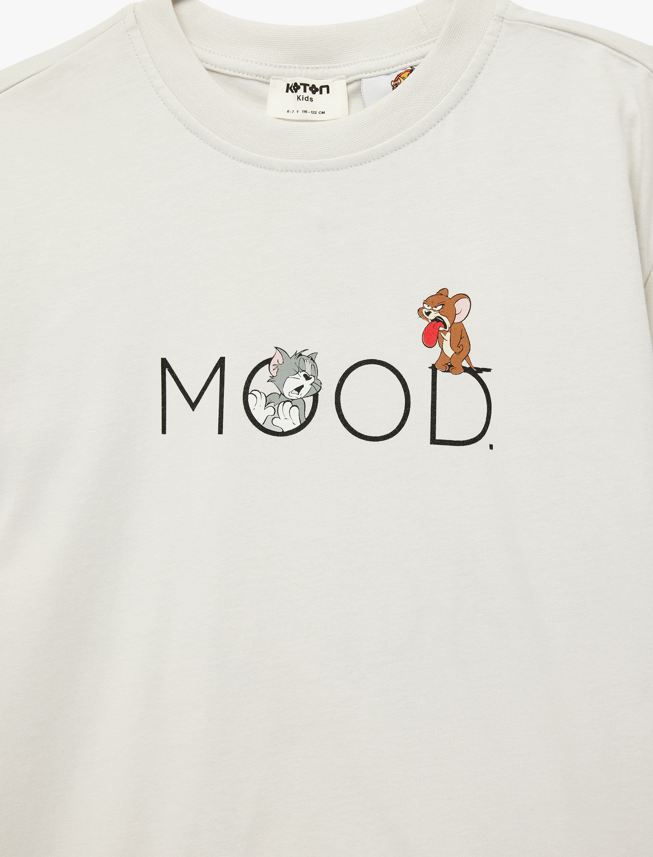  Erkek Çocuk Tom ve Jerry Baskılı Kısa Kollu Bisiklet Yaka Pamuklu Lisanslı Tişört