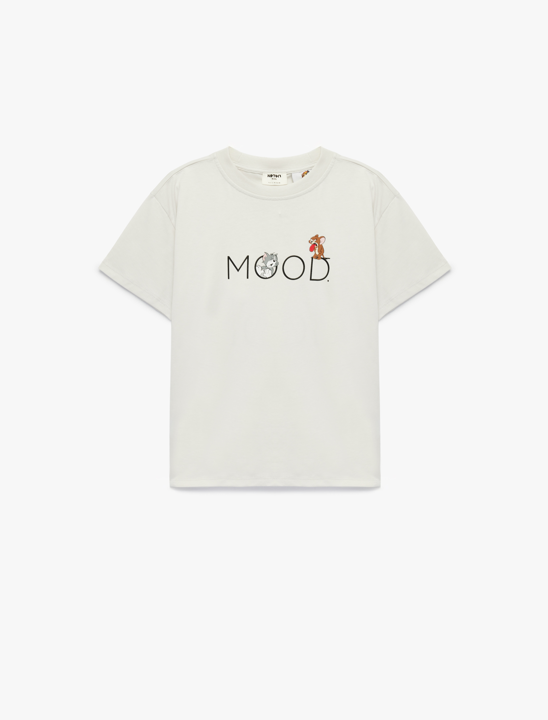  Erkek Çocuk Tom ve Jerry Baskılı Kısa Kollu Bisiklet Yaka Pamuklu Lisanslı Tişört