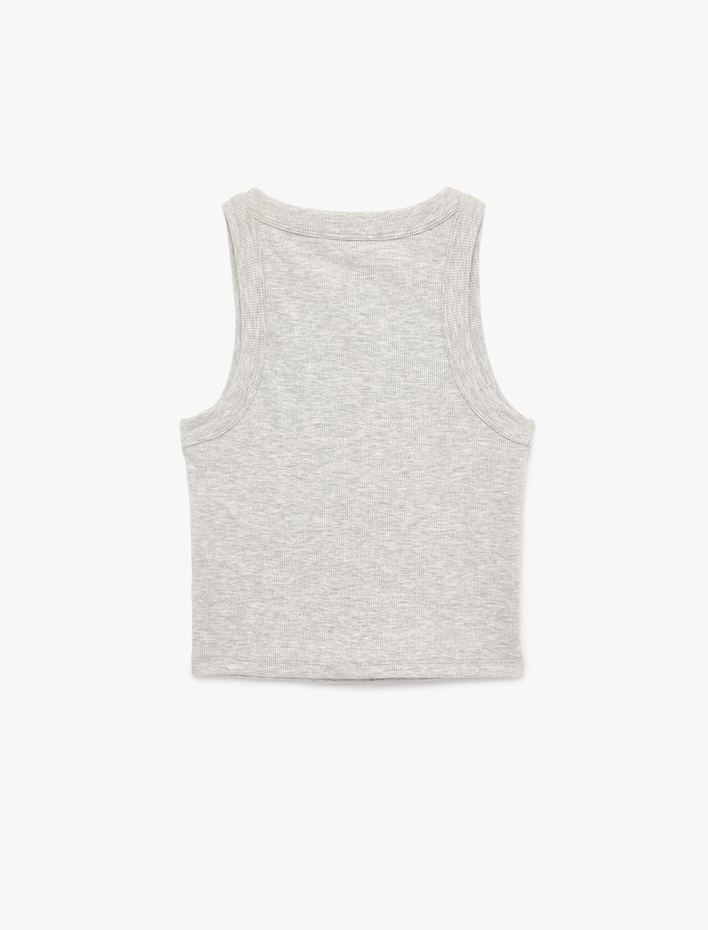  Slim Fit Kolsuz Halter Yaka Bluz