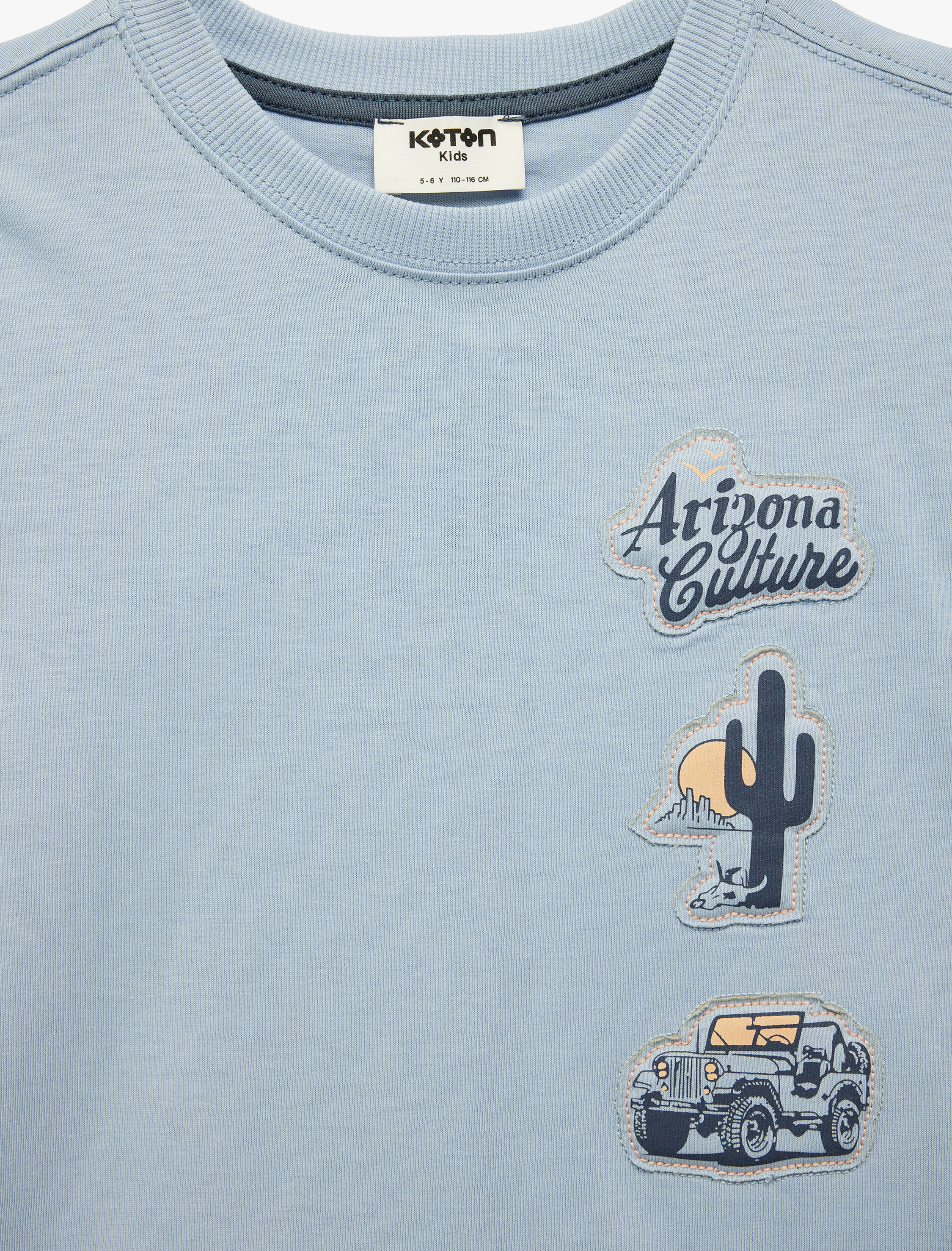  Erkek Çocuk Bisiklet Yaka Kısa Kollu Pamuklu Baskılı Oversize Tişört