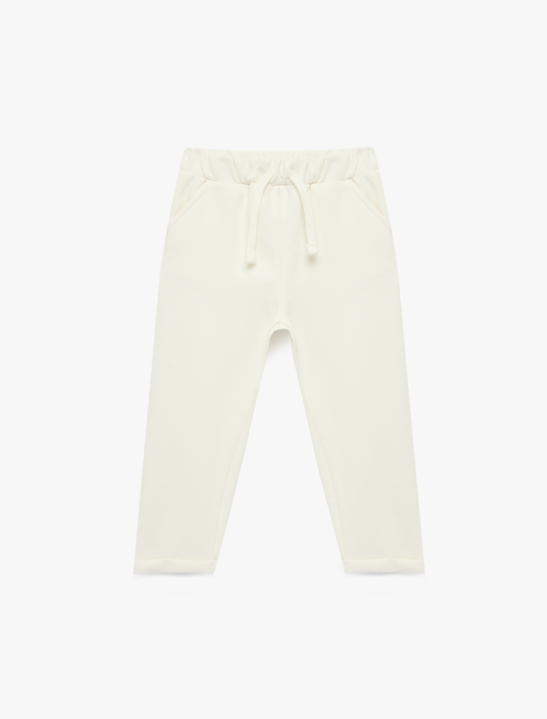  Erkek Bebek Beli Bağcıklı Cep Detaylı Basic Eşofman Altı