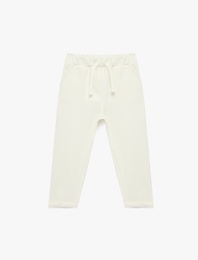 Beli Bağcıklı Cep Detaylı Basic Eşofman Altı