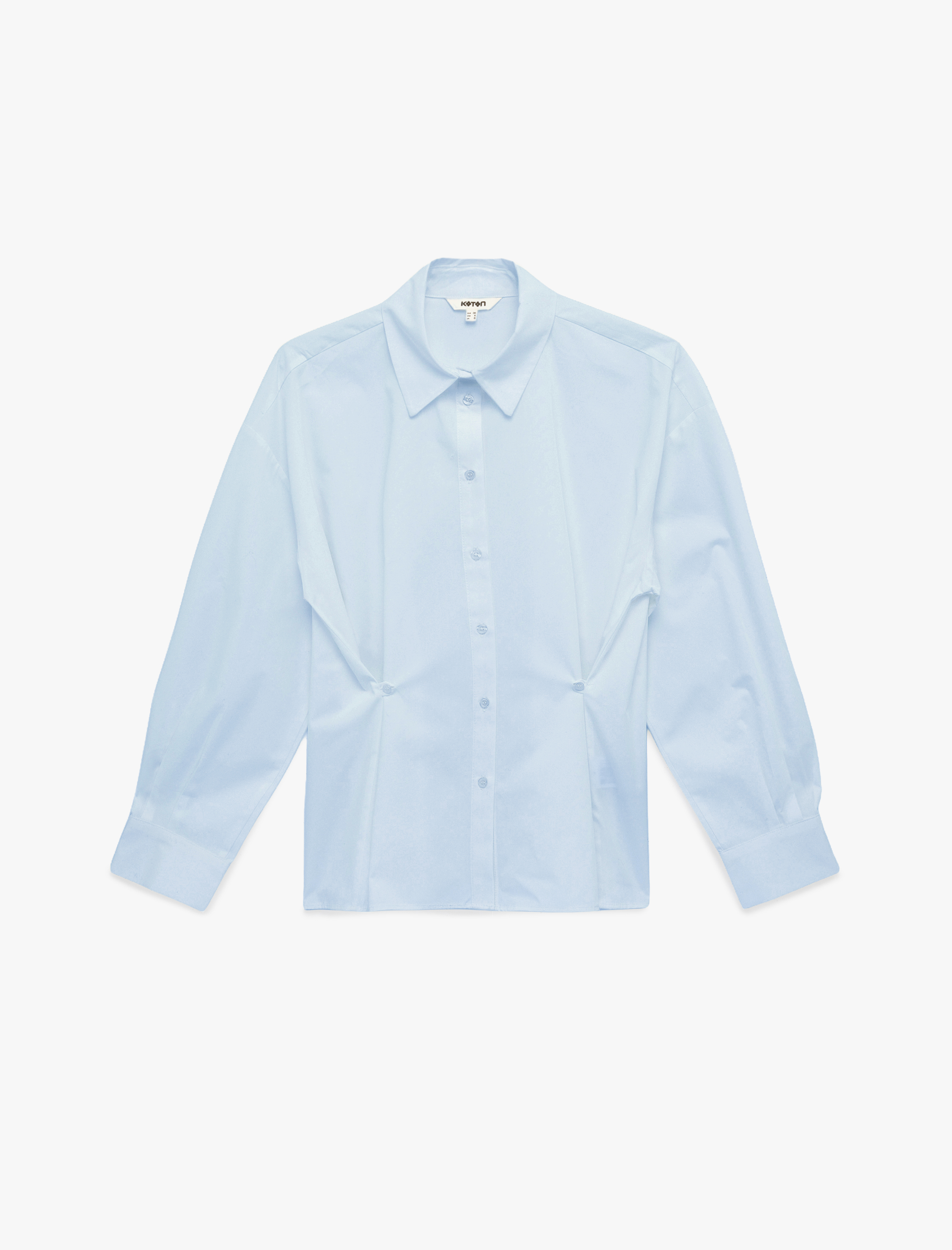   Regular Fit Uzun Kollu Ekstra Düğme Detaylı Poplin Gömlek