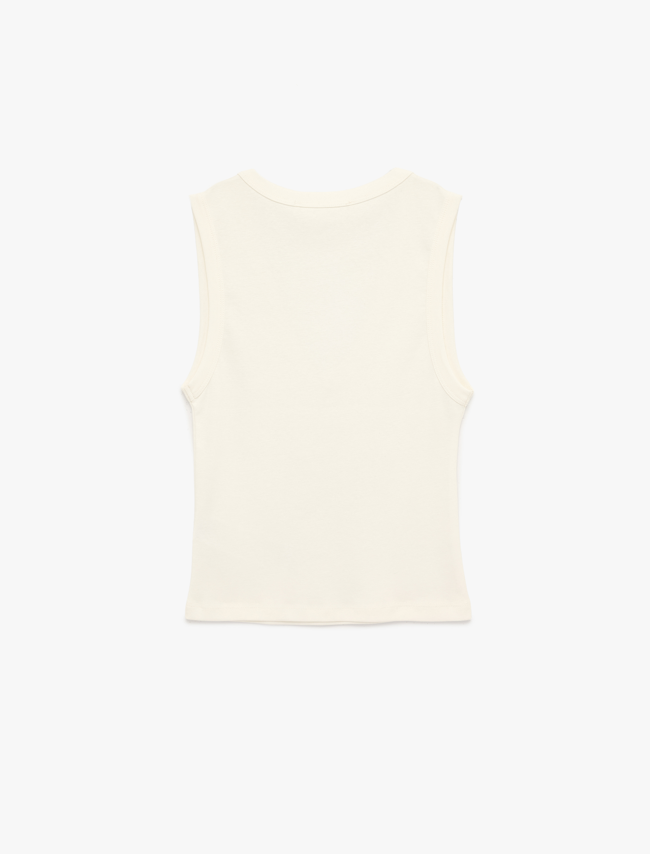   Kolsuz Pamuklu Slim Fit V Yaka Bluz