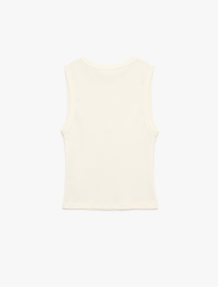  Kolsuz Pamuklu Slim Fit V Yaka Bluz