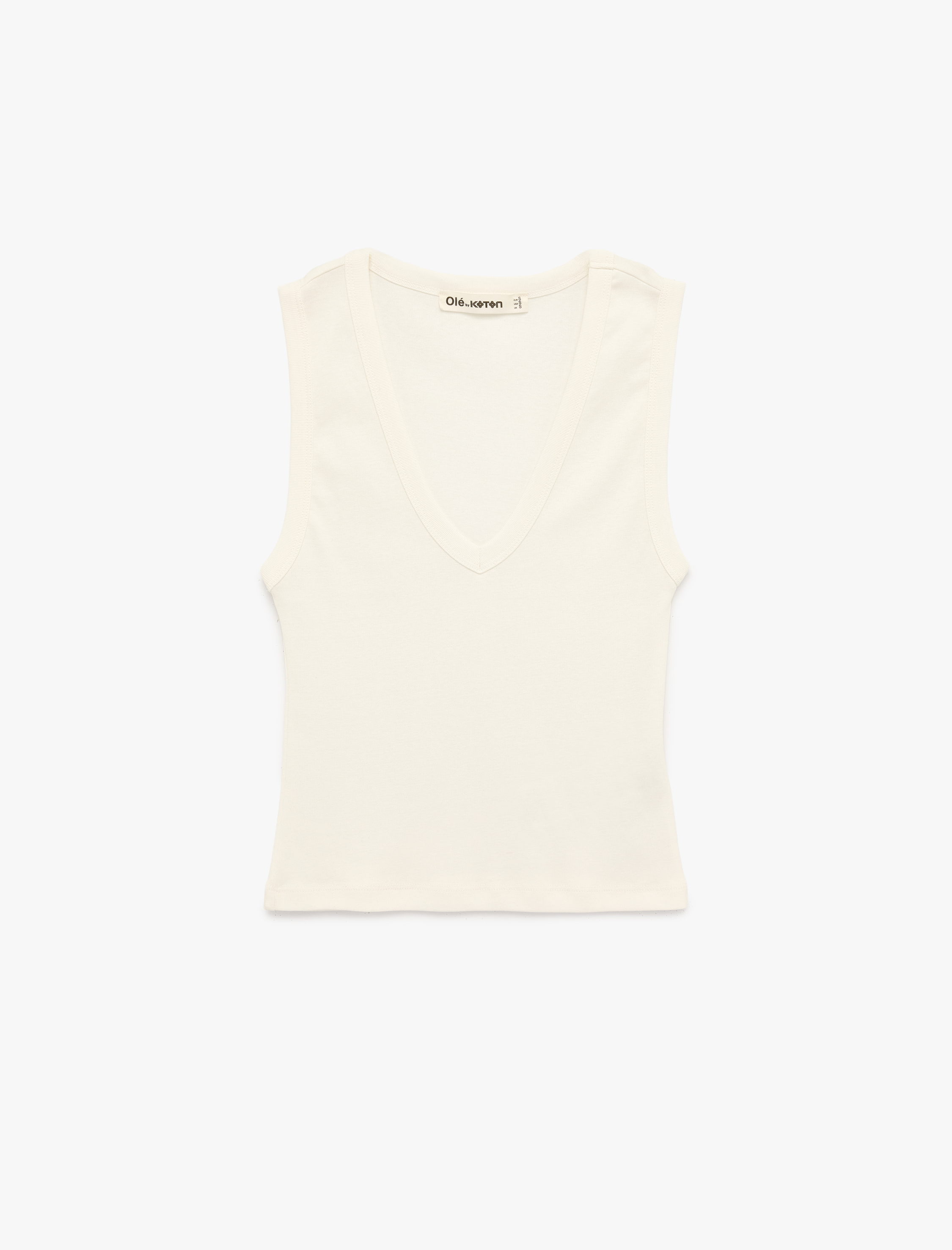   Kolsuz Pamuklu Slim Fit V Yaka Bluz