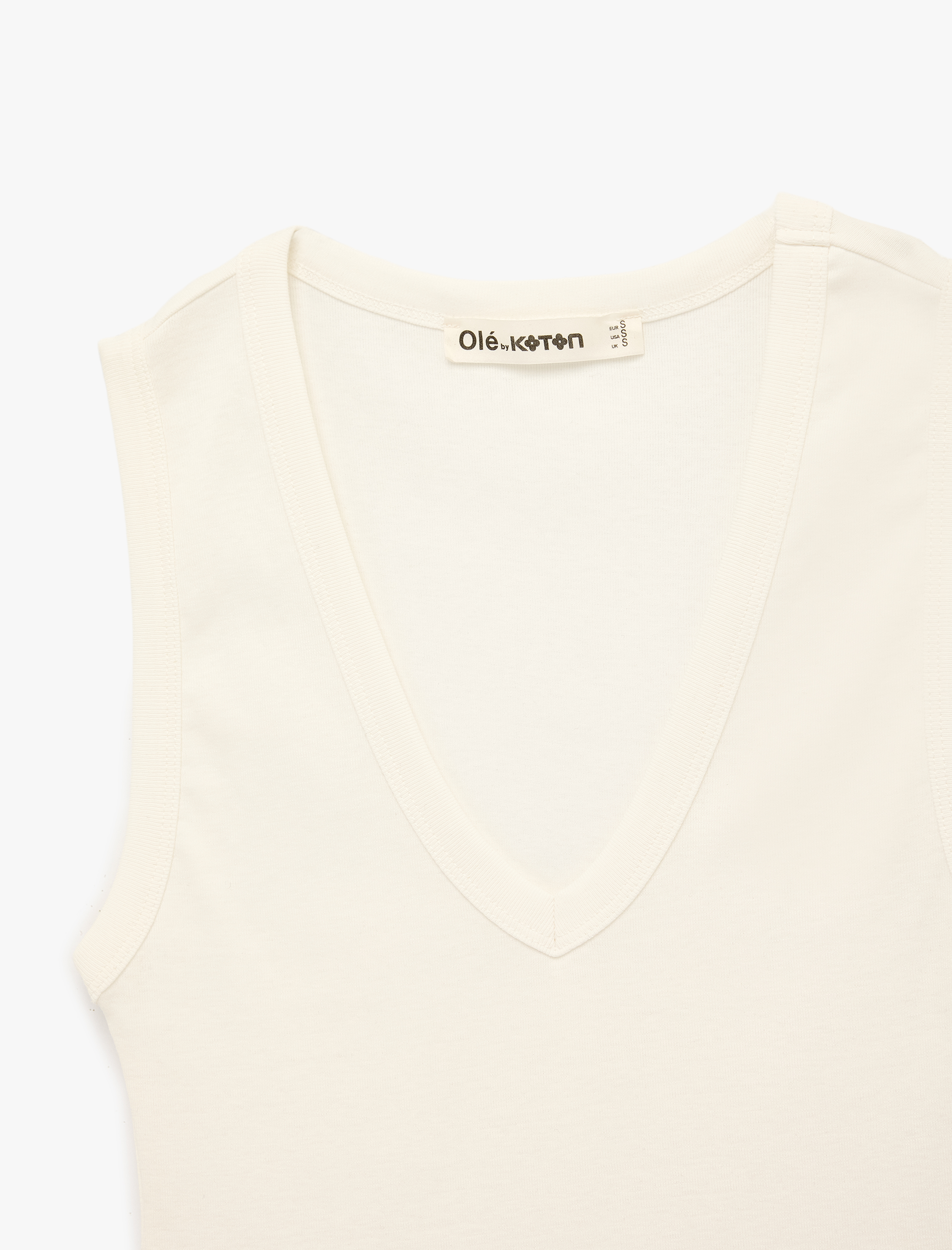   Kolsuz Pamuklu Slim Fit V Yaka Bluz