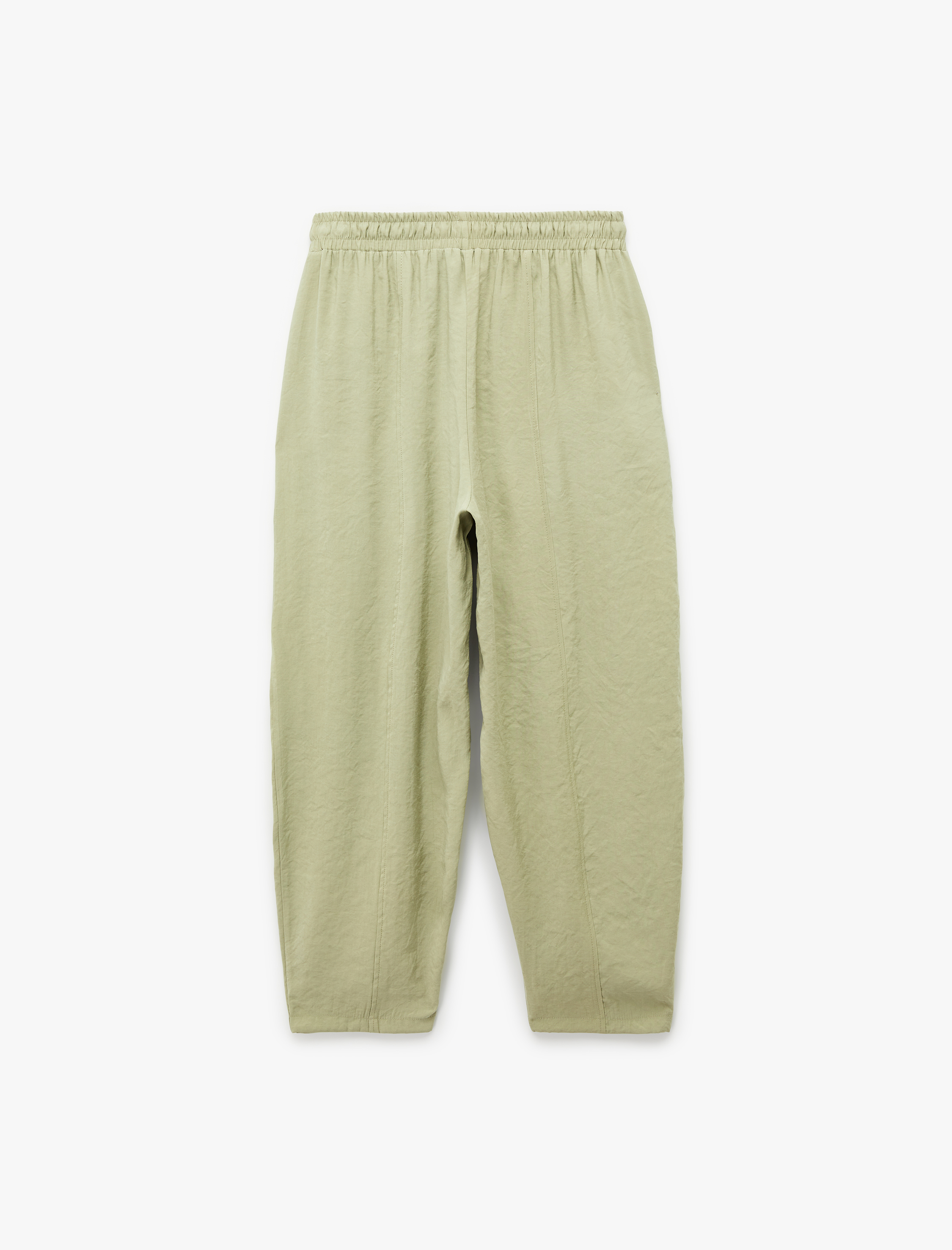   Beli Lastikli Yan Cepli Kısa Paça Balon Pantolon