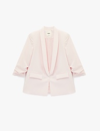 Şal Yaka 3/4 Kollu Uzun Blazer Ceket