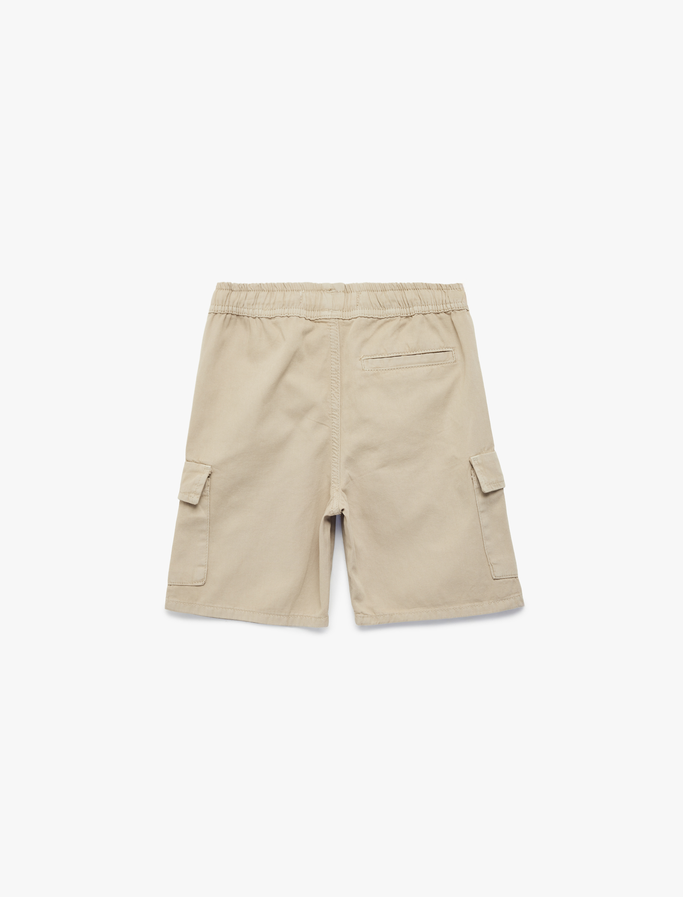  Erkek Çocuk Pamuklu Bağcıklı Kapaklı Cep Detaylı Kargo Şort