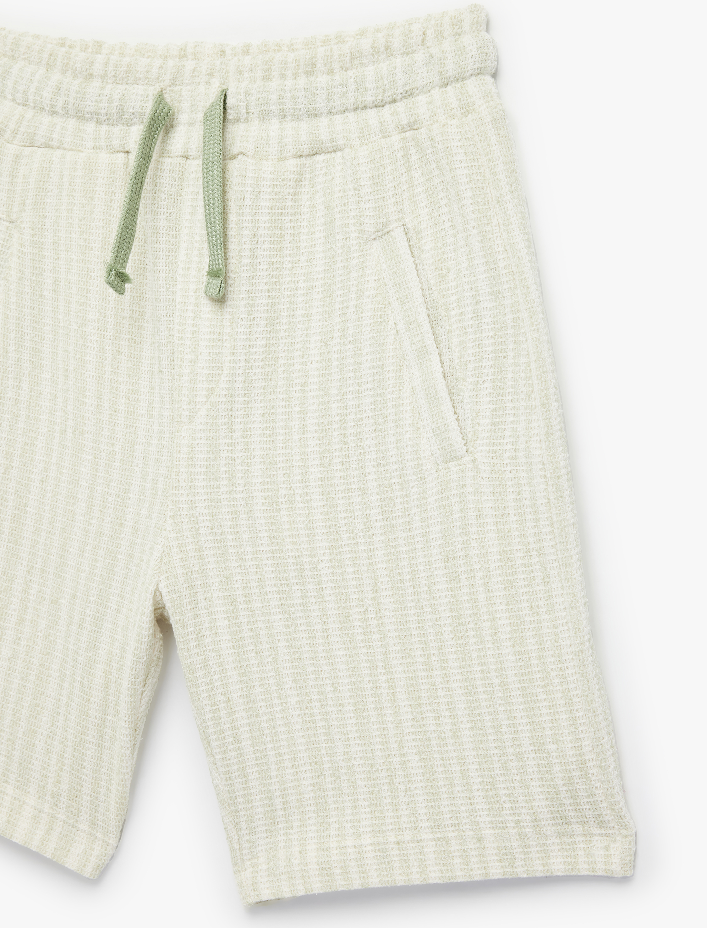  Erkek Çocuk Cepli Normal Bel Viskon Karışımlı Çizgili Şort