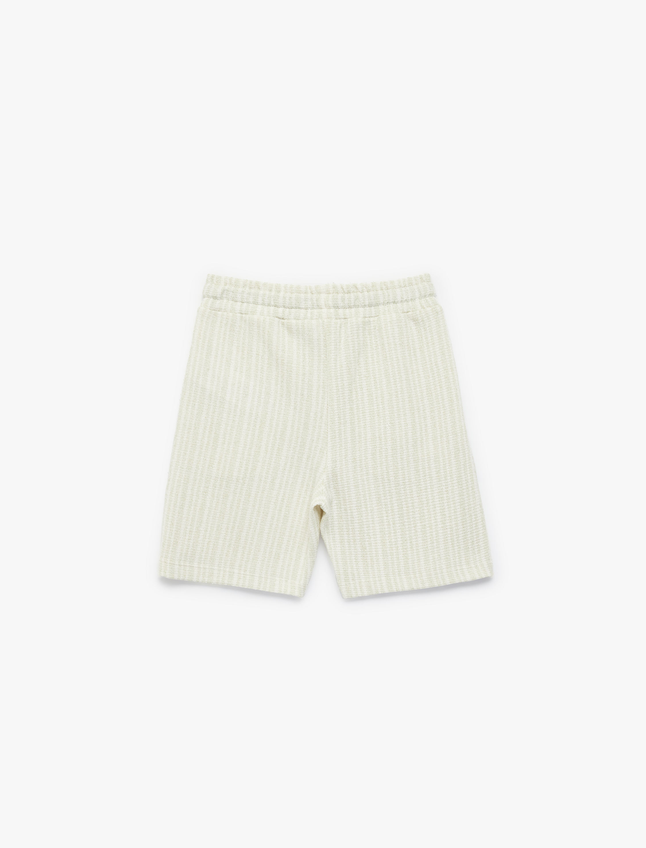  Erkek Çocuk Cepli Normal Bel Viskon Karışımlı Çizgili Şort