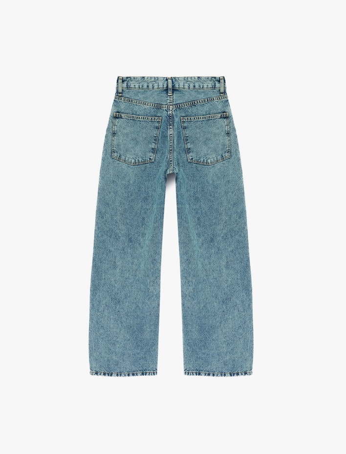  Normal Bel Düz Paça Pamuklu Rahat Kalıp Baggy Jean Pantolon - Baggy Jeans