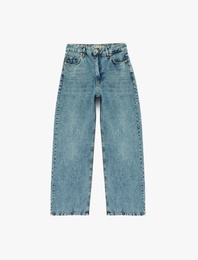 Normal Bel Düz Paça Pamuklu Rahat Kalıp Baggy Jean Pantolon - Baggy Jeans