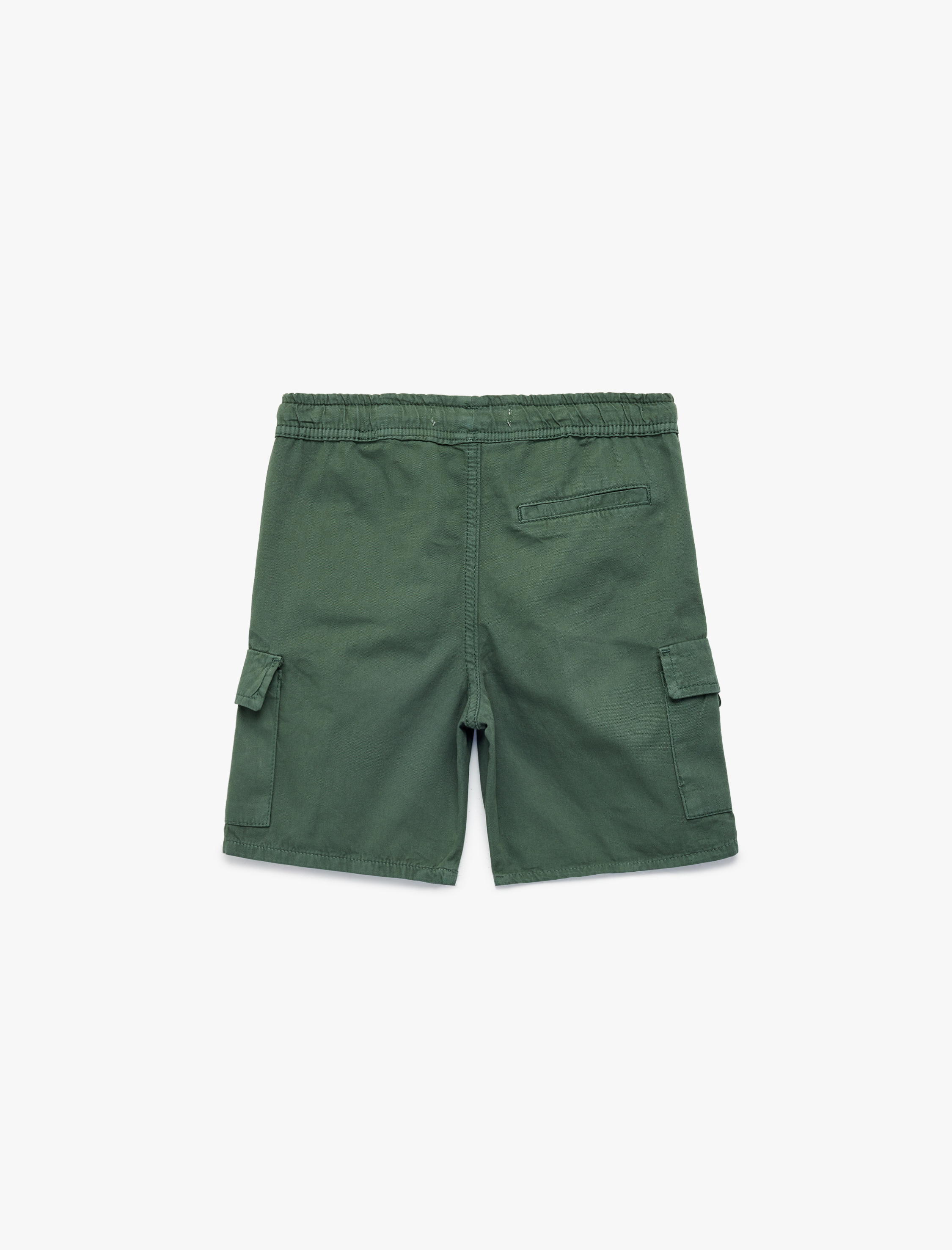  Erkek Çocuk Pamuklu Bağcıklı Kapaklı Cep Detaylı Kargo Şort