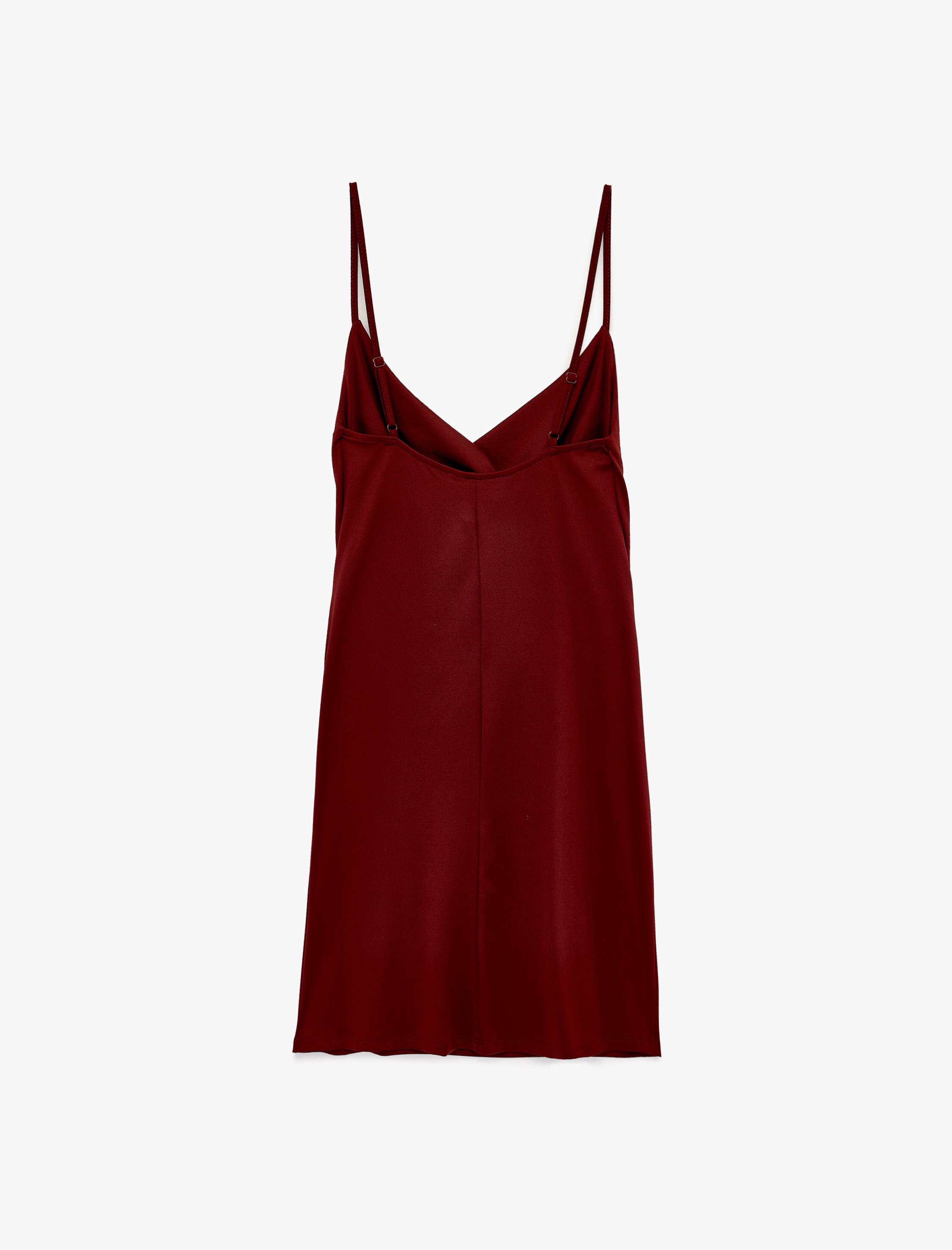   Slim Fit Degaje Yaka İnce Askılı Mini Elbise