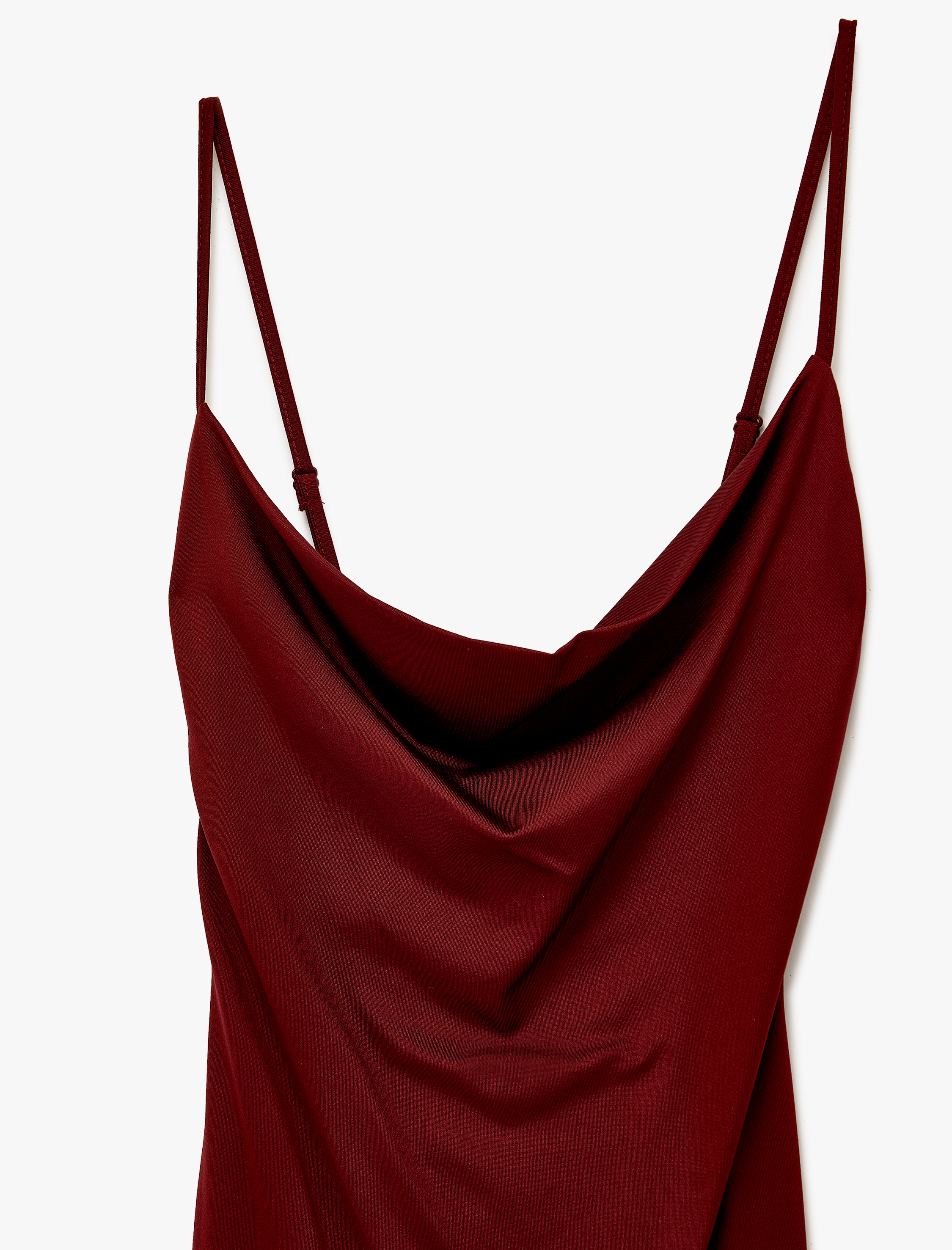   Slim Fit Degaje Yaka İnce Askılı Mini Elbise