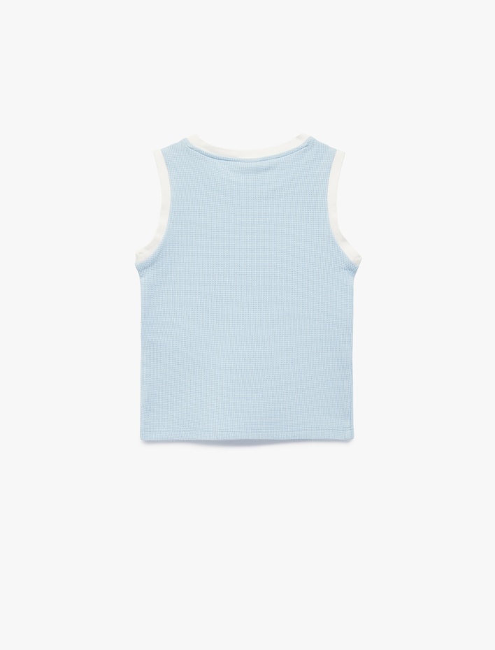 Erkek Bebek Bisiklet Yaka Kolsuz Araba Nakış Detaylı Pamuklu Atlet