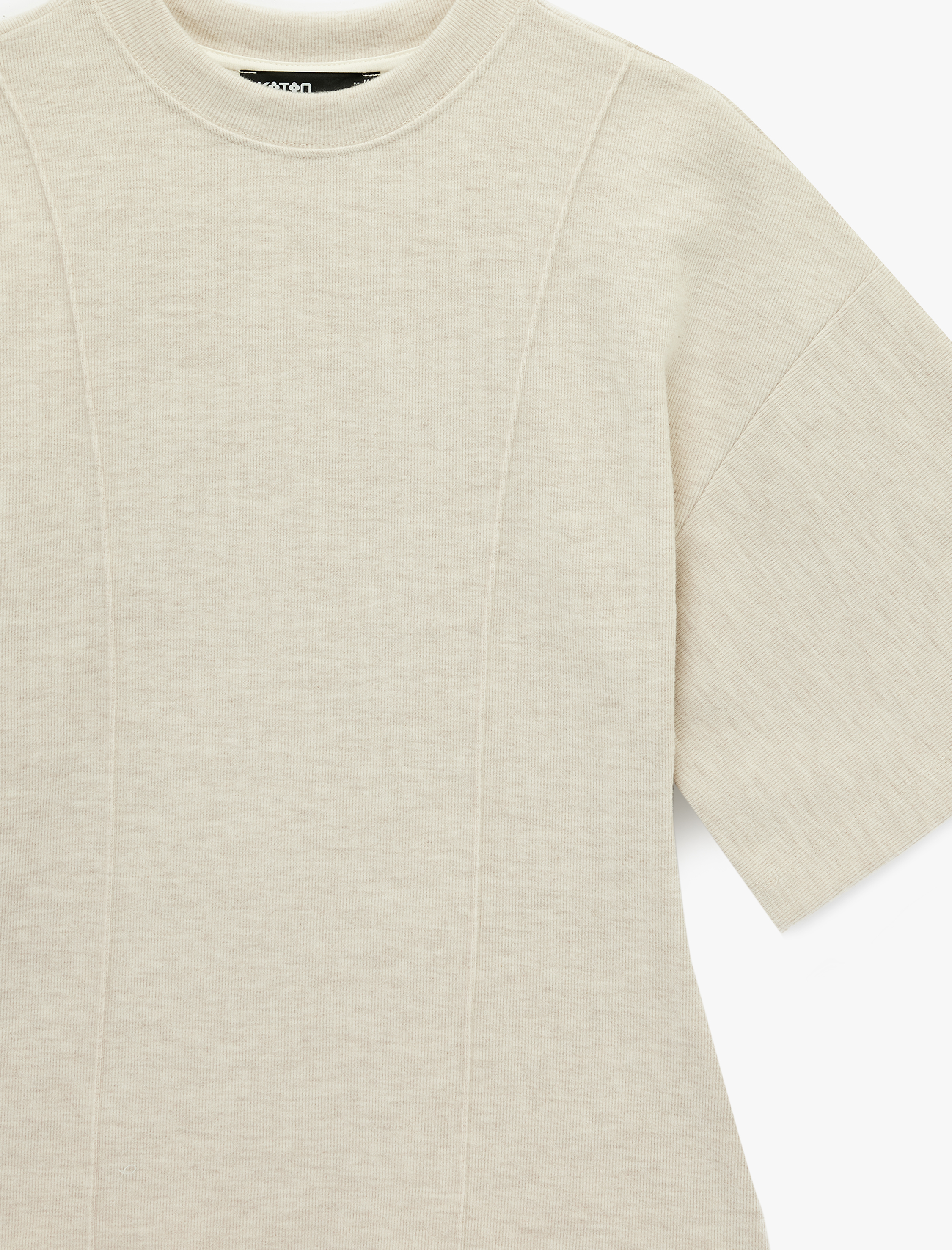   Slim Fit Geniş Kısa Kollu Bisiklet Yaka Peplum Tişört