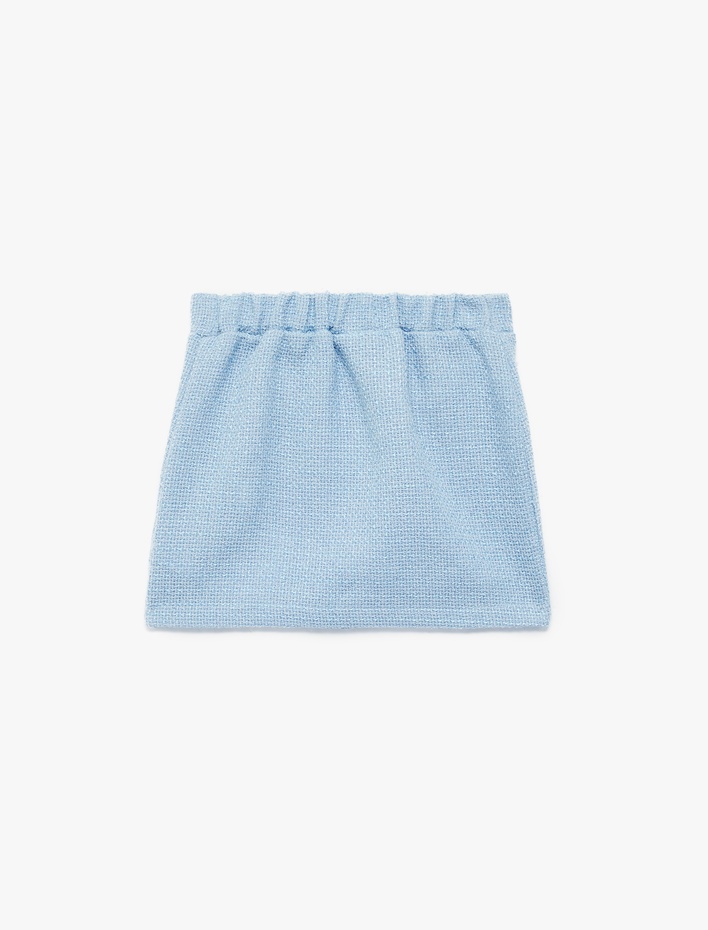 Kız Bebek İnci Düğmeli Cepli A Kesim Tüvit Etek