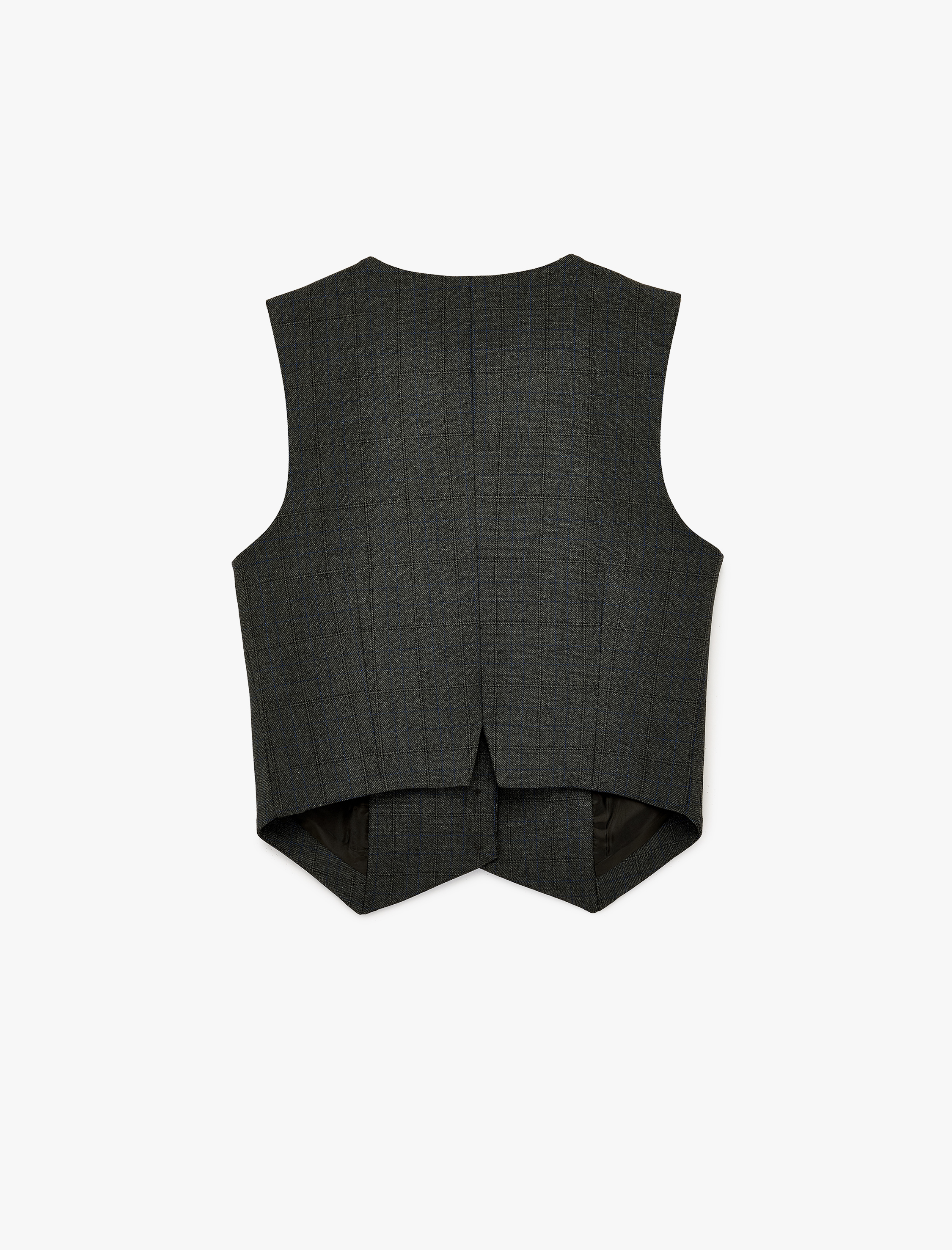   Cep Detaylı Düğmeli V Yaka Kolsuz Yelek