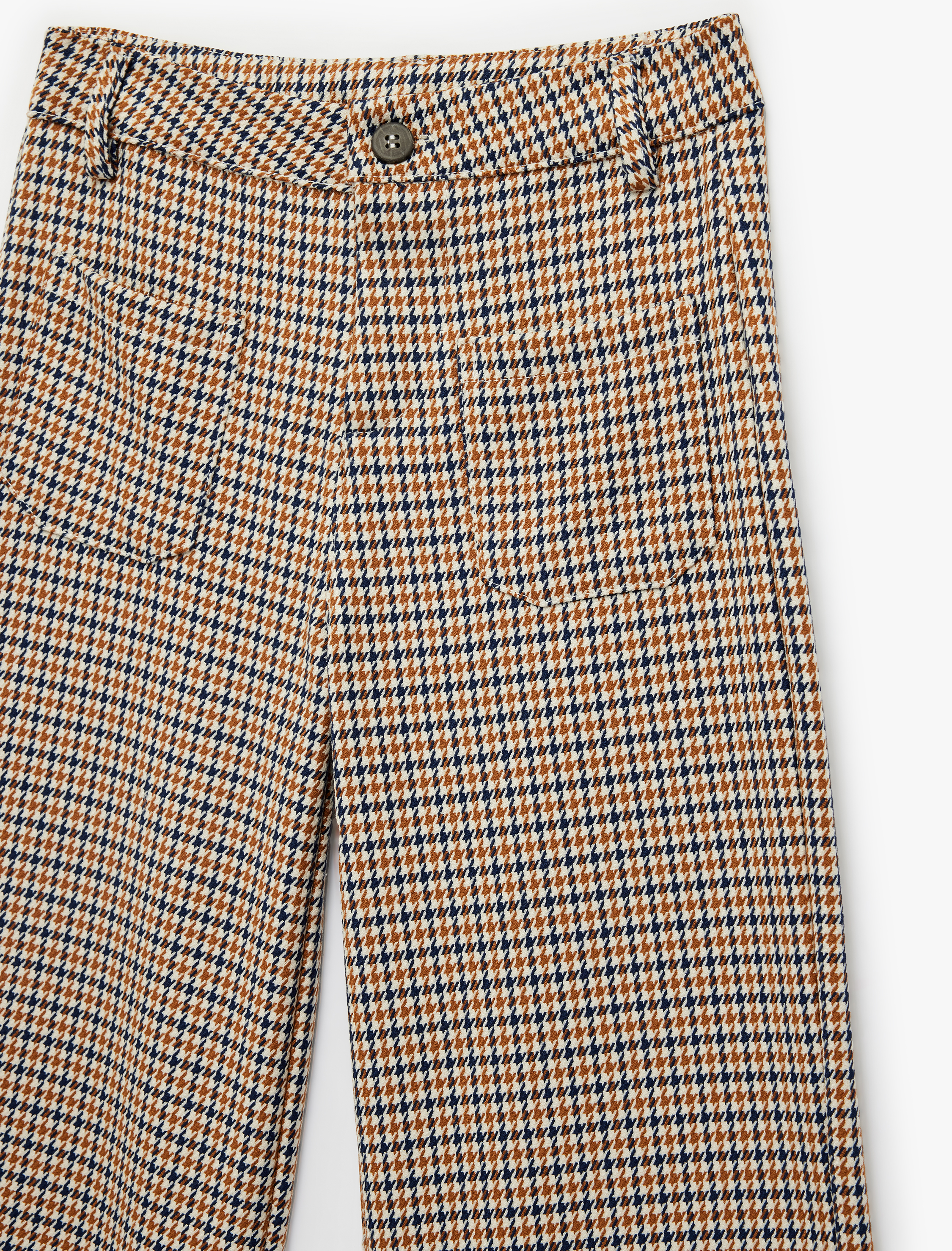  Kız Çocuk Yüksek Bel Viskon Karışımlı Geniş Paça Pantolon