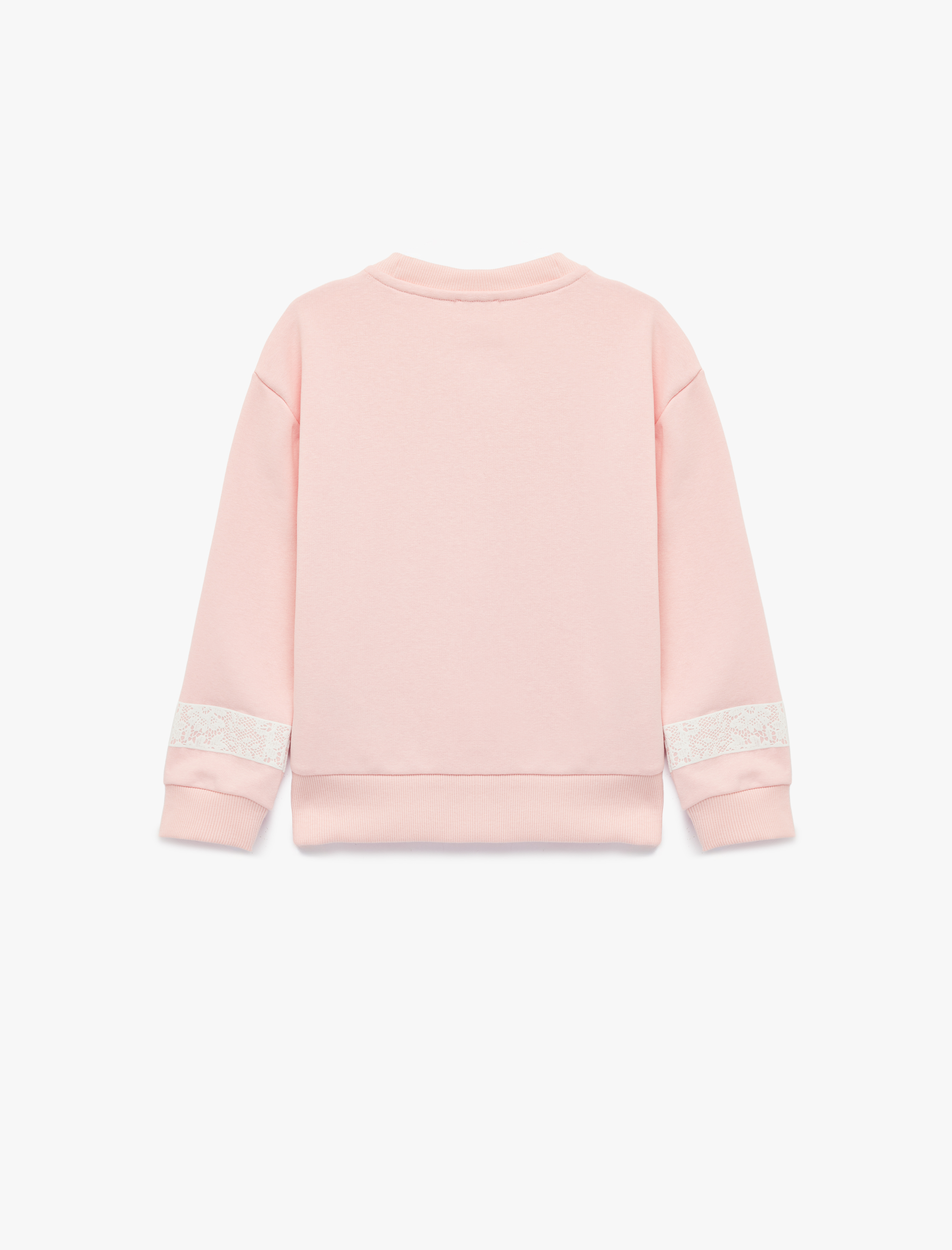  Kız Çocuk Baskılı Uzun Kollu Bisiklet Yaka Sweatshirt