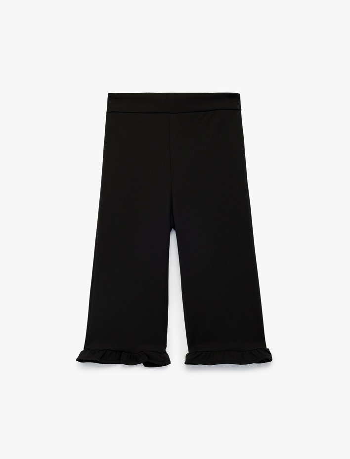 Kız Bebek Fırfır Detaylı Beli Lastikli Pantolon