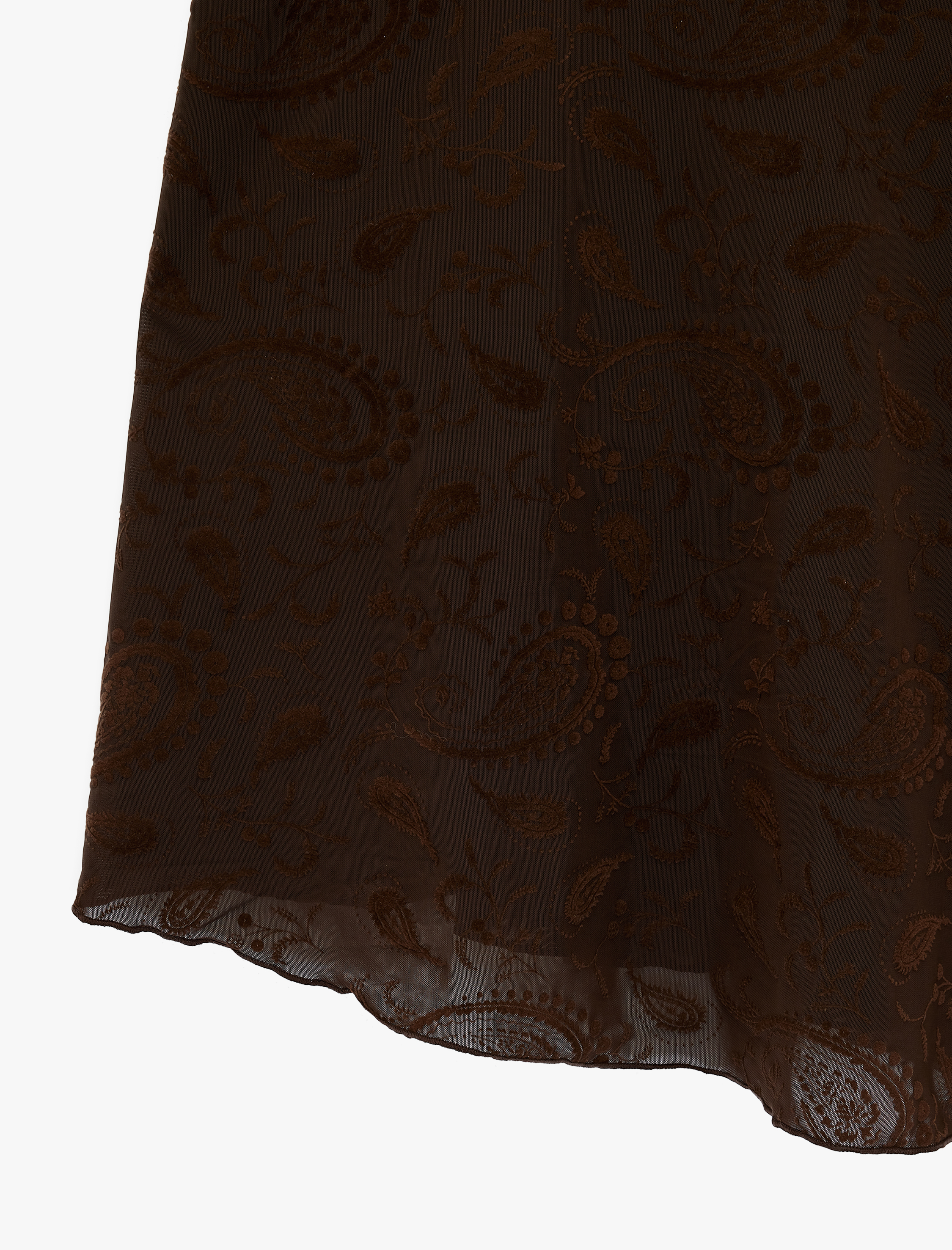   Şal Desenli Asimetrik Midi Etek