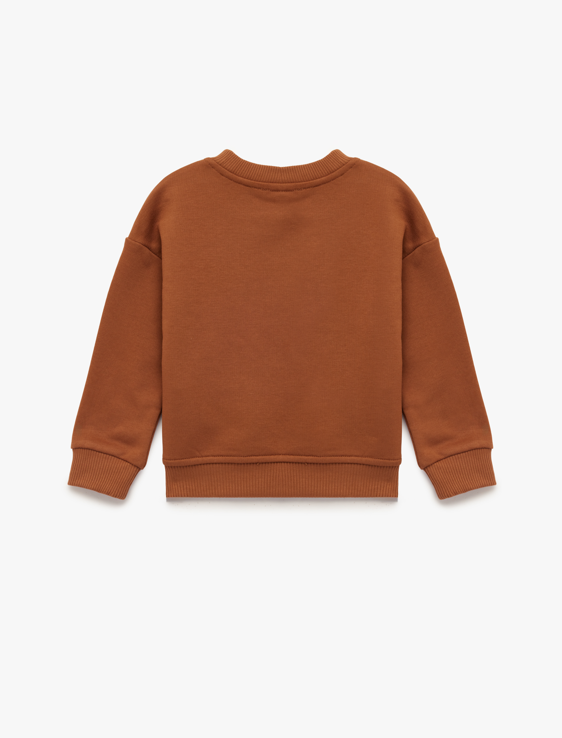  Erkek Bebek Uzun Kollu Bisiklet Yaka Ayıcık Baskılı Sweatshirt