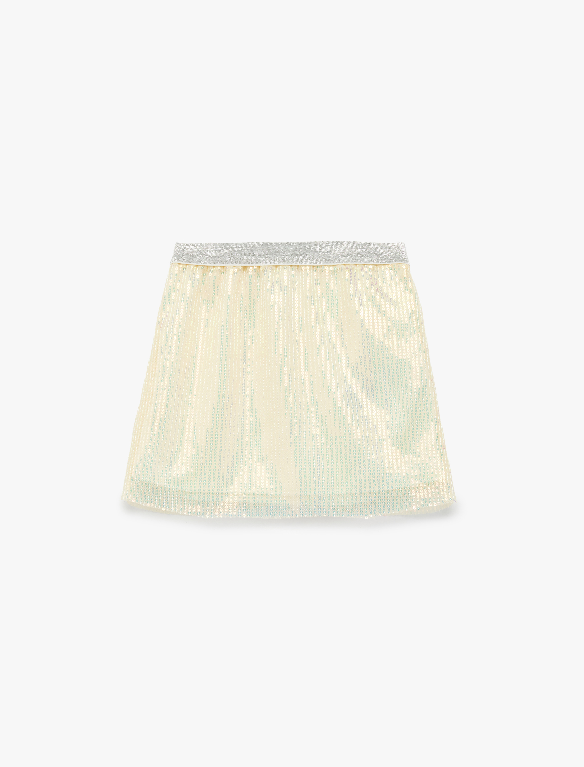  Kız Çocuk Beli Lastikli Pullu Payetli Etek