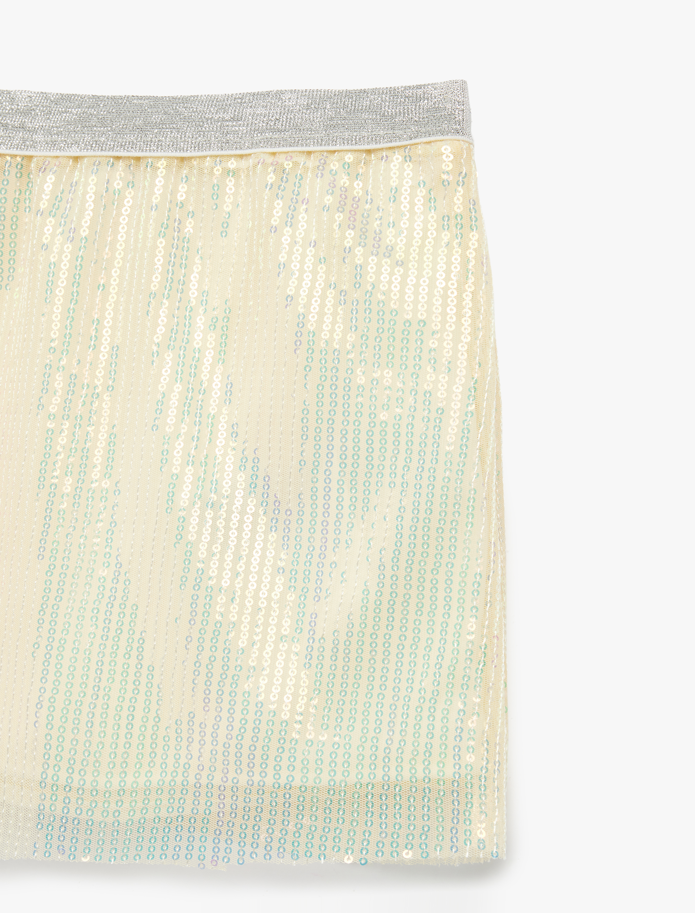  Kız Çocuk Beli Lastikli Pullu Payetli Etek