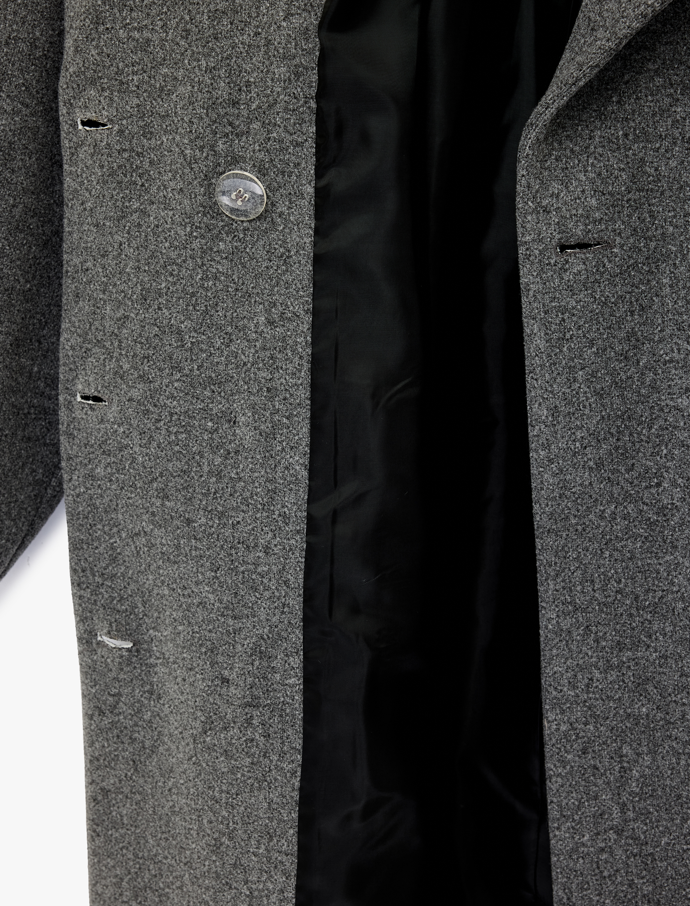   Uzun Kollu Cepli Kemerli Düğmeli Uzun Kaşe Kaban