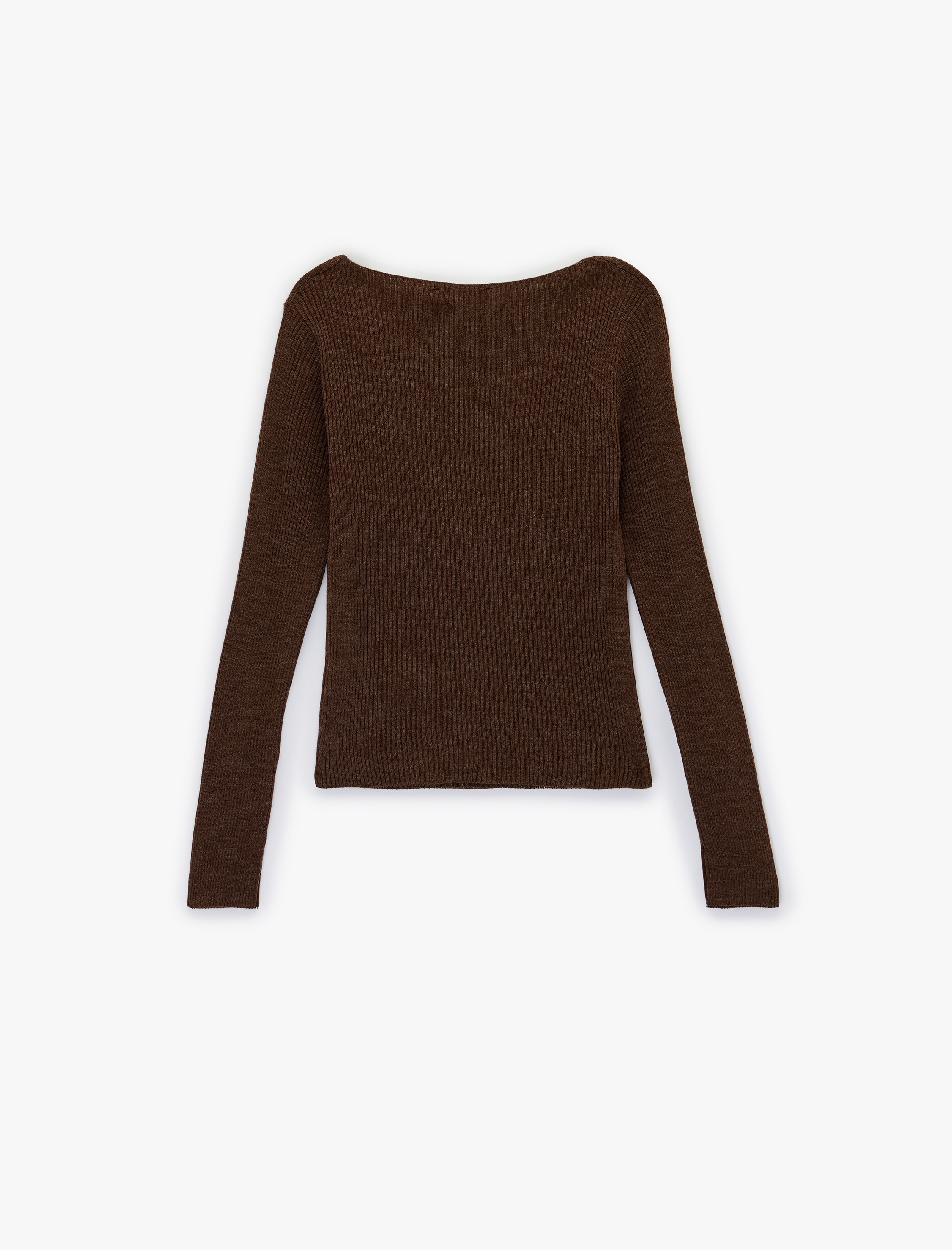   Slim Fit Uzun Kollu Asimetrik Yaka Triko Kazak