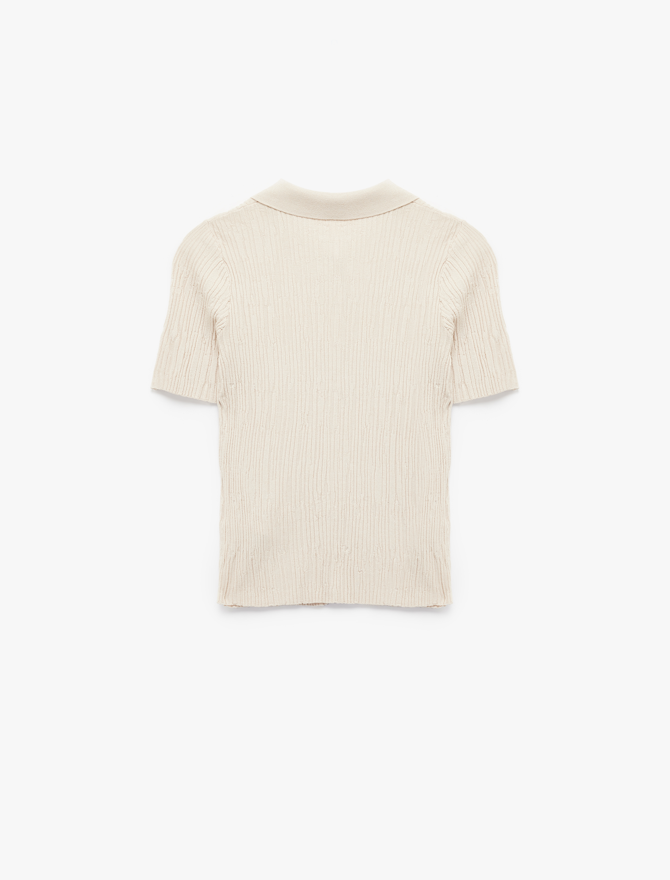   Kısa Kollu Viskon Karışımlı Düğmeli Polo Yaka Kazak