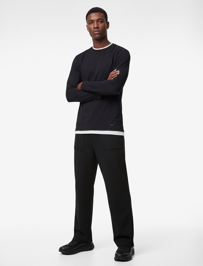  Rahat Kalıp Cepli Geniş Paça Scuba Kumaş Spor Eşofman Altı