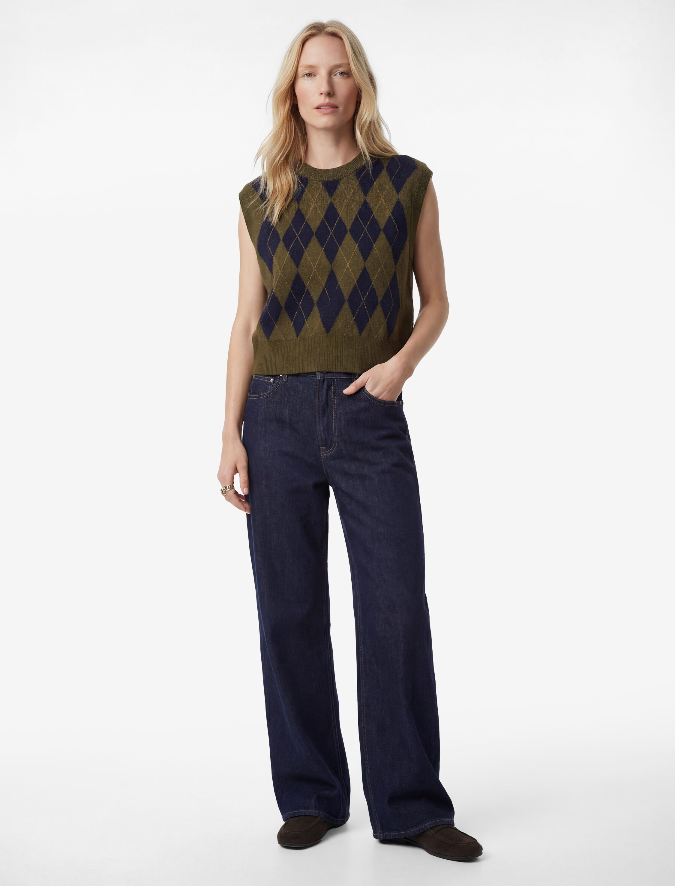   Bisiklet Yaka Baklava Desenli Triko Süveter